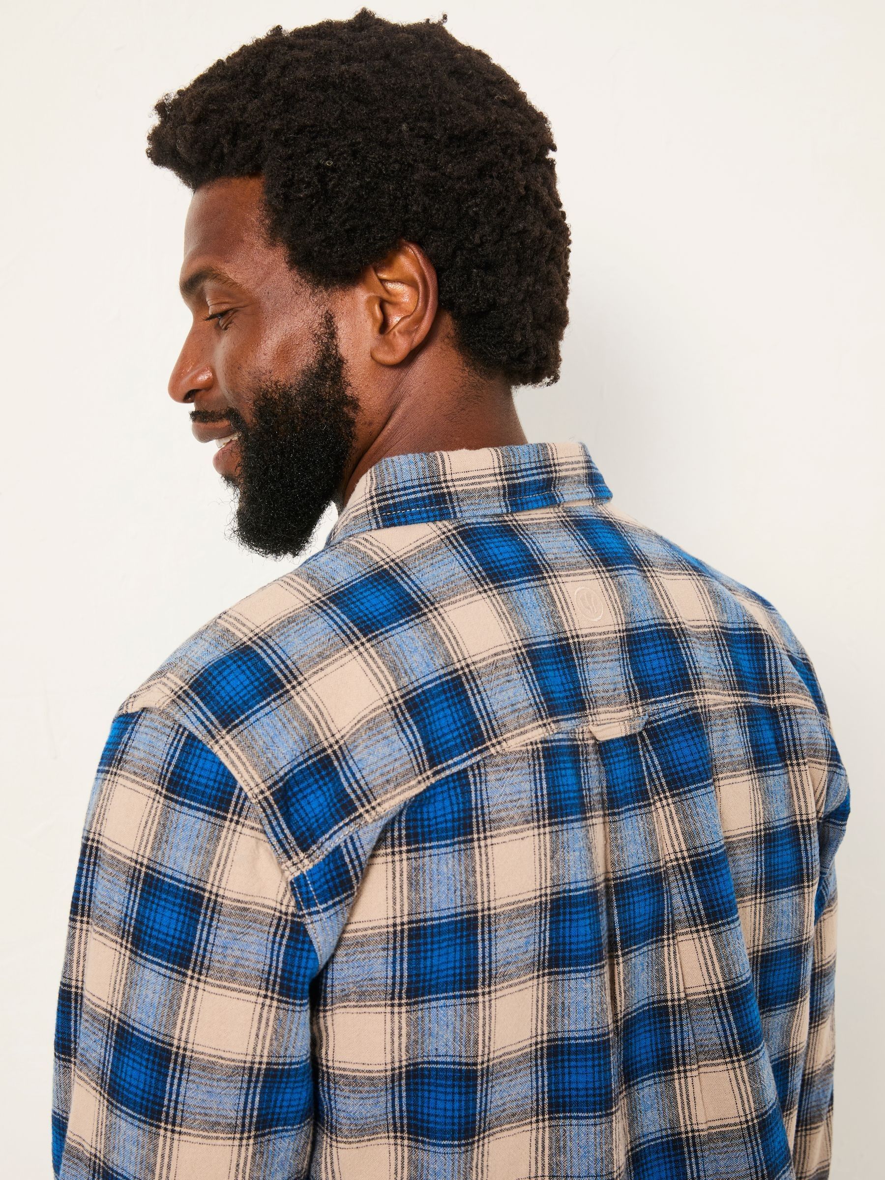 Hayle Cobalt Blue Long Sleeve Check Shirt - Image 3 of 6
