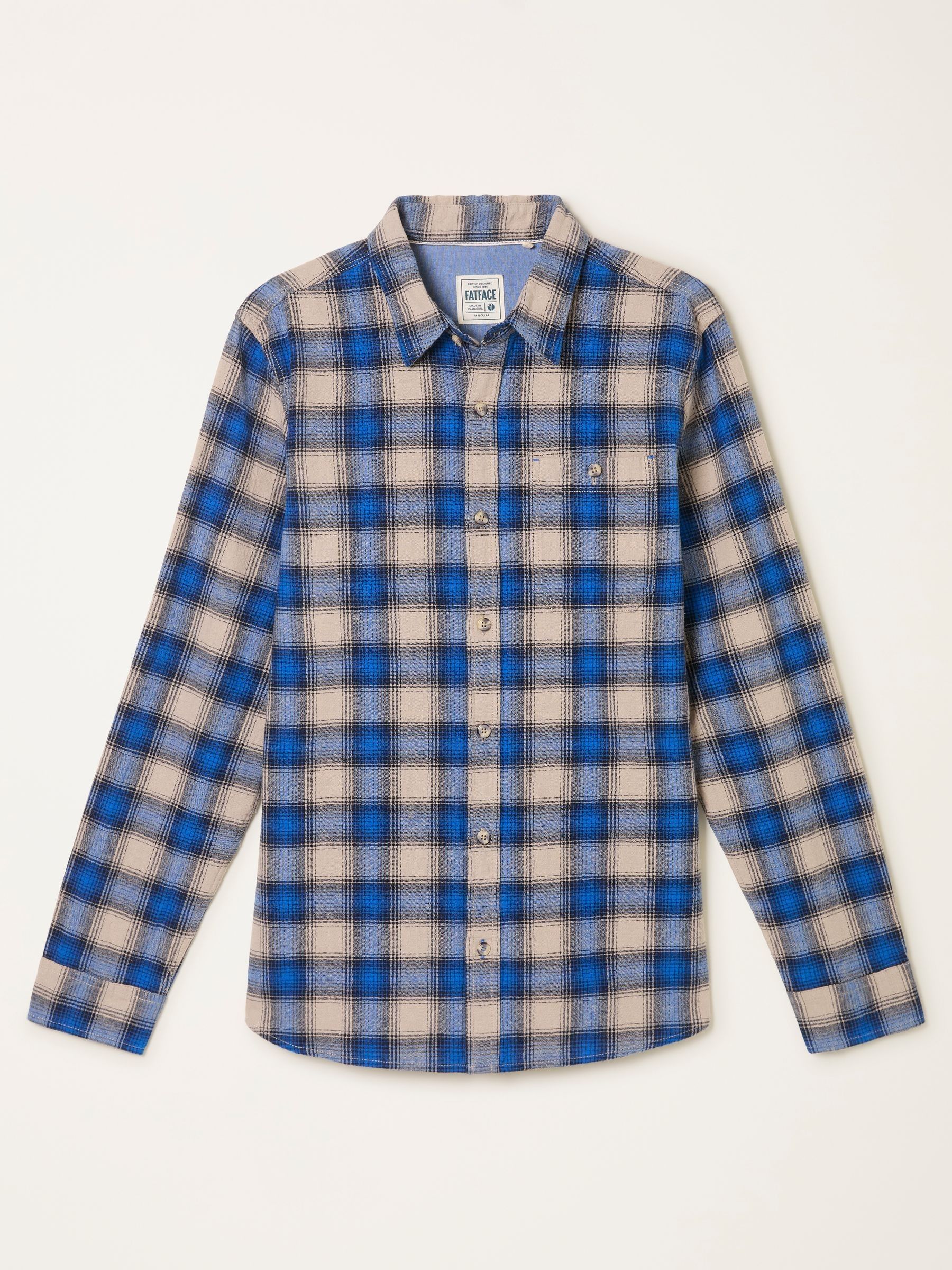 Hayle Cobalt Blue Long Sleeve Check Shirt - Image 6 of 6