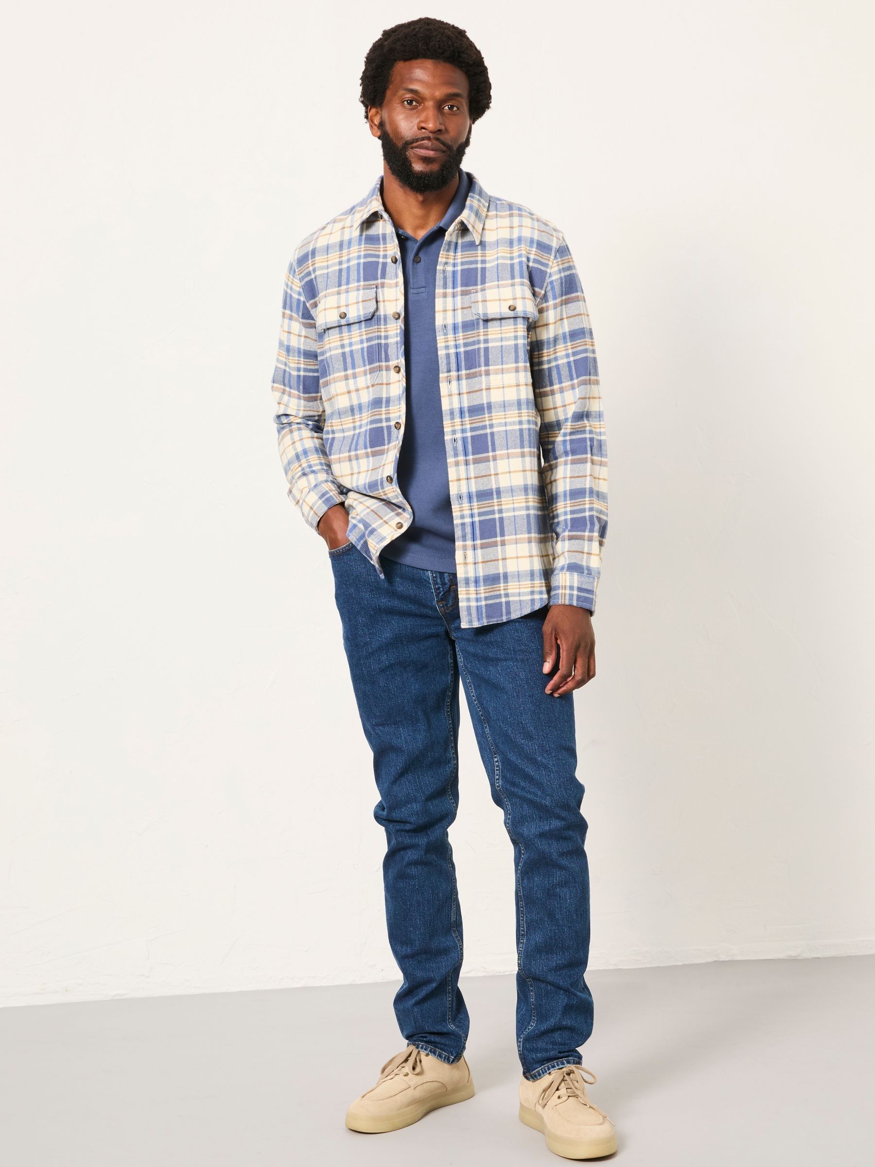 Alner Blue Denim Long Sleeve Check Shirt - Image 4 of 6