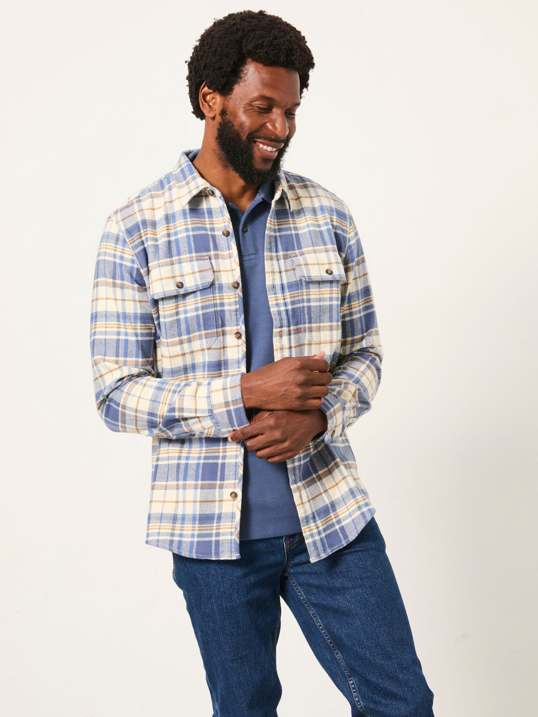 Alner Blue Denim Long Sleeve Check Shirt - Image 5 of 6
