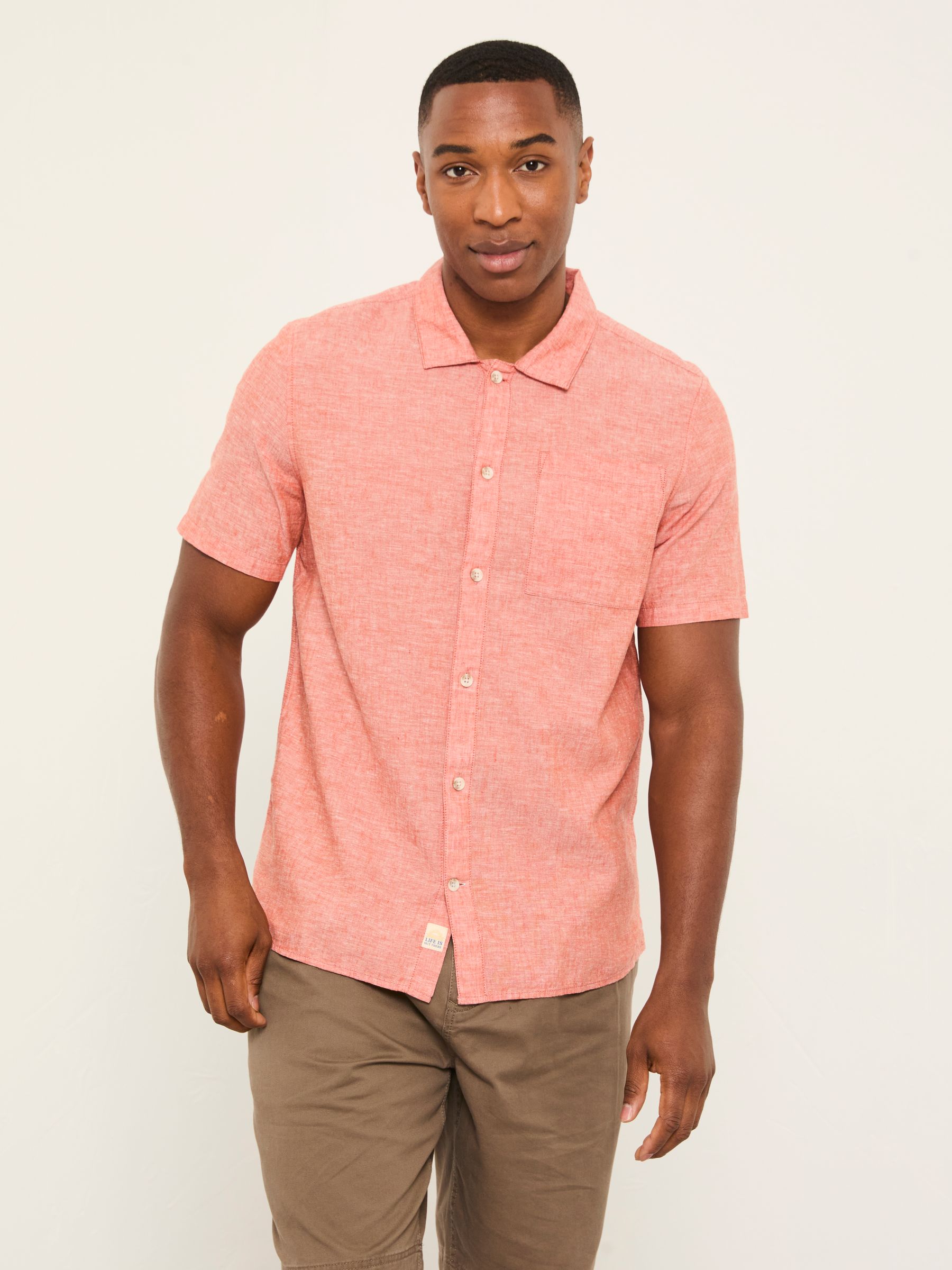 Bugle Terracotta Short Sleeve 1 pocket Shirt - Image 1 of 6