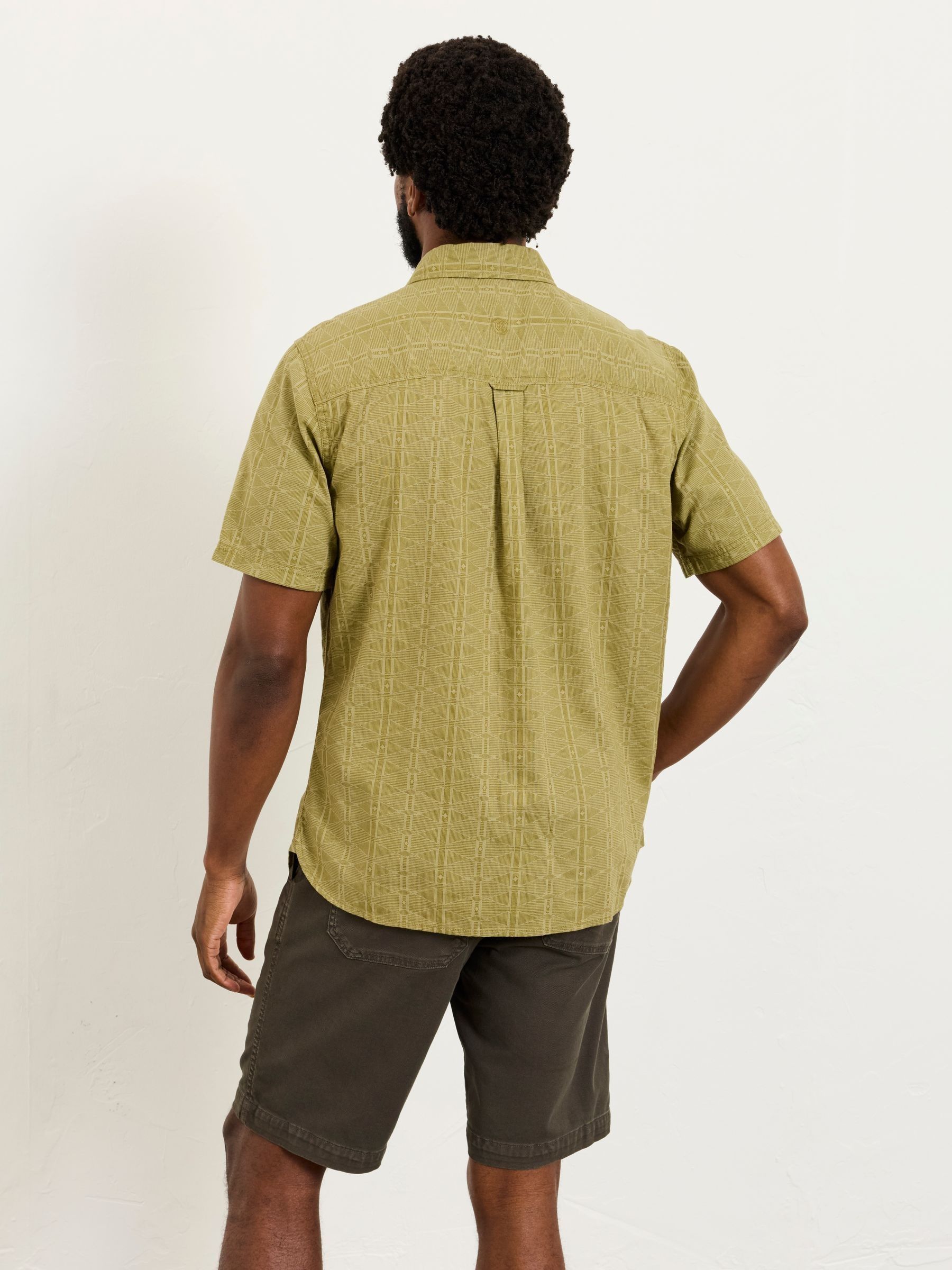 Green Short Sleeve Triangle Geo Print Shirt - Image 2 of 5
