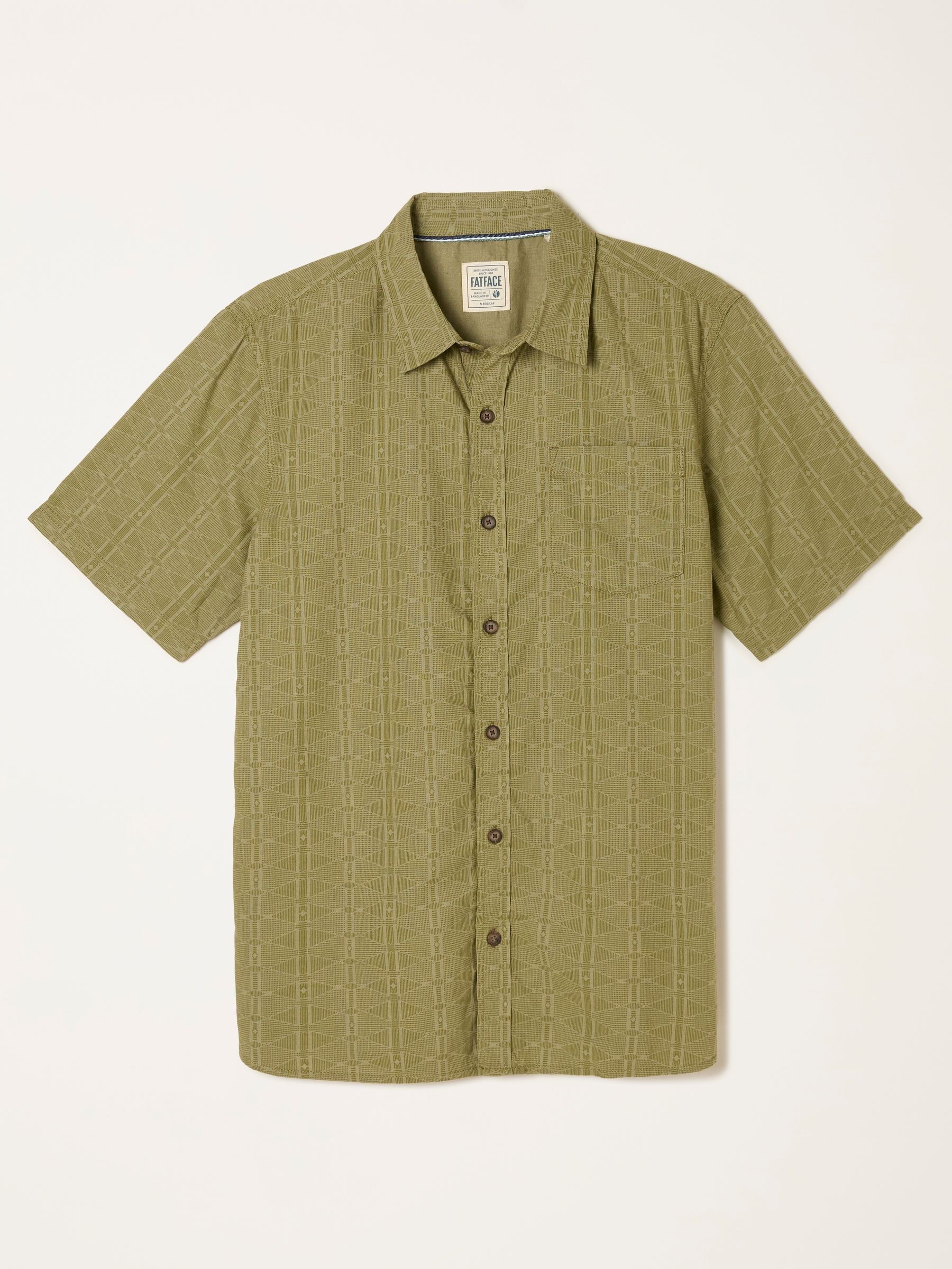 Green Short Sleeve Triangle Geo Print Shirt - Image 5 of 5