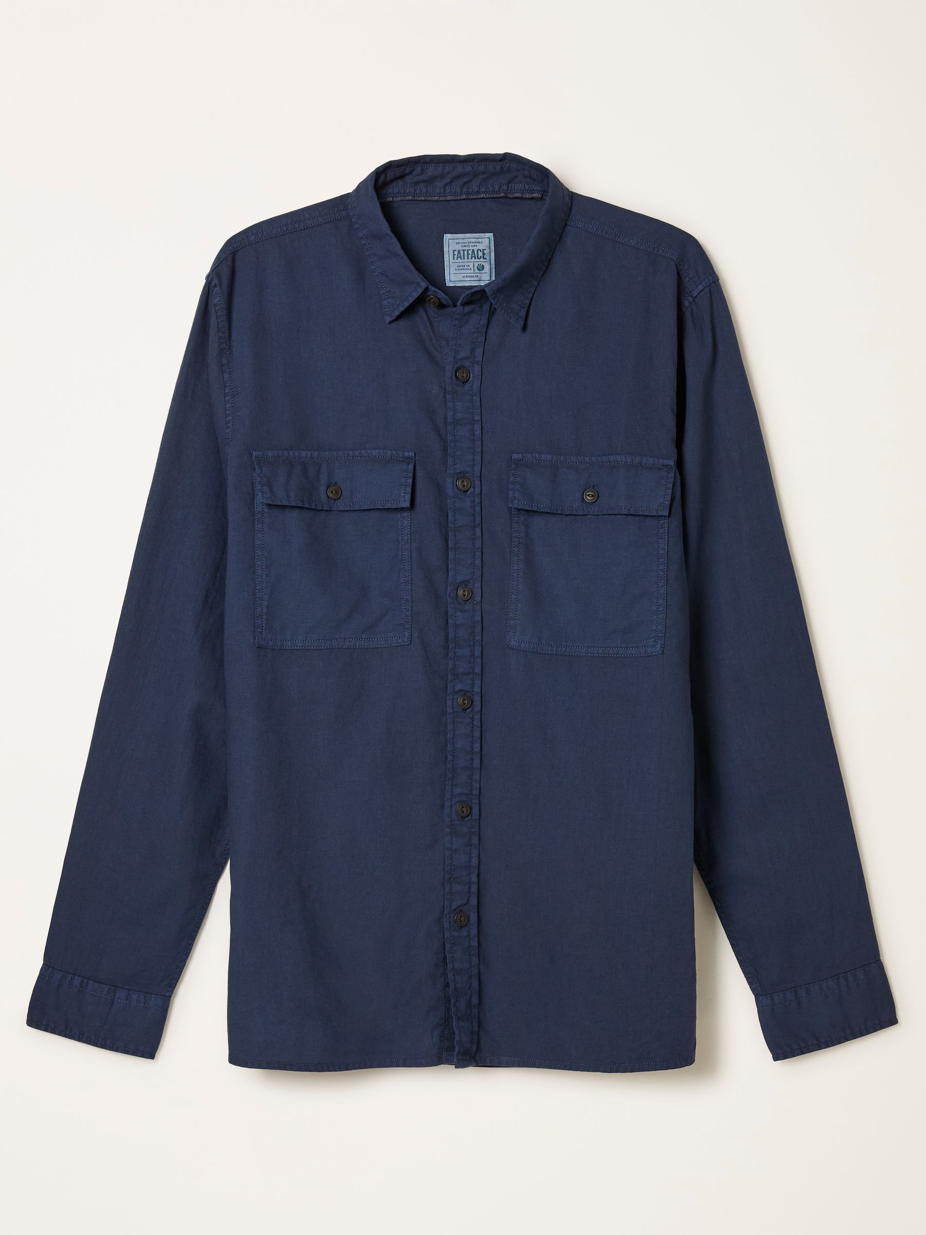 Bugle Navy Long Sleeve Garment Dye Utility Shirt - Image 5 of 5