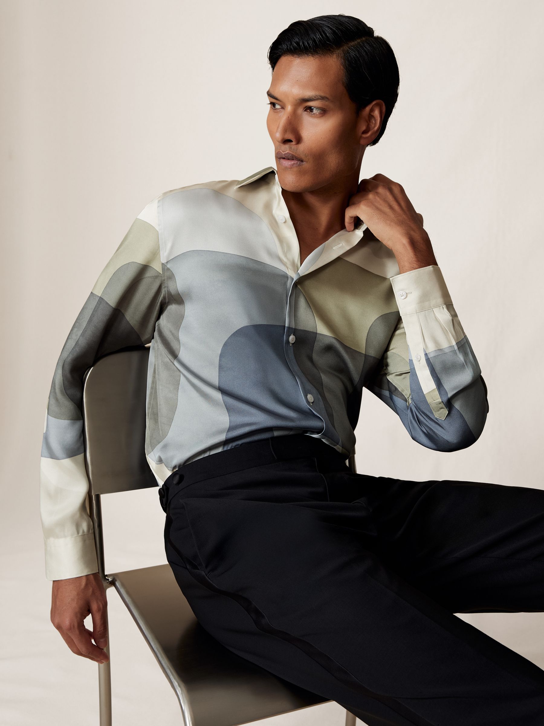 Langarmhemd mit abstraktem Print in mehrfarbig - Bild 6 von 8