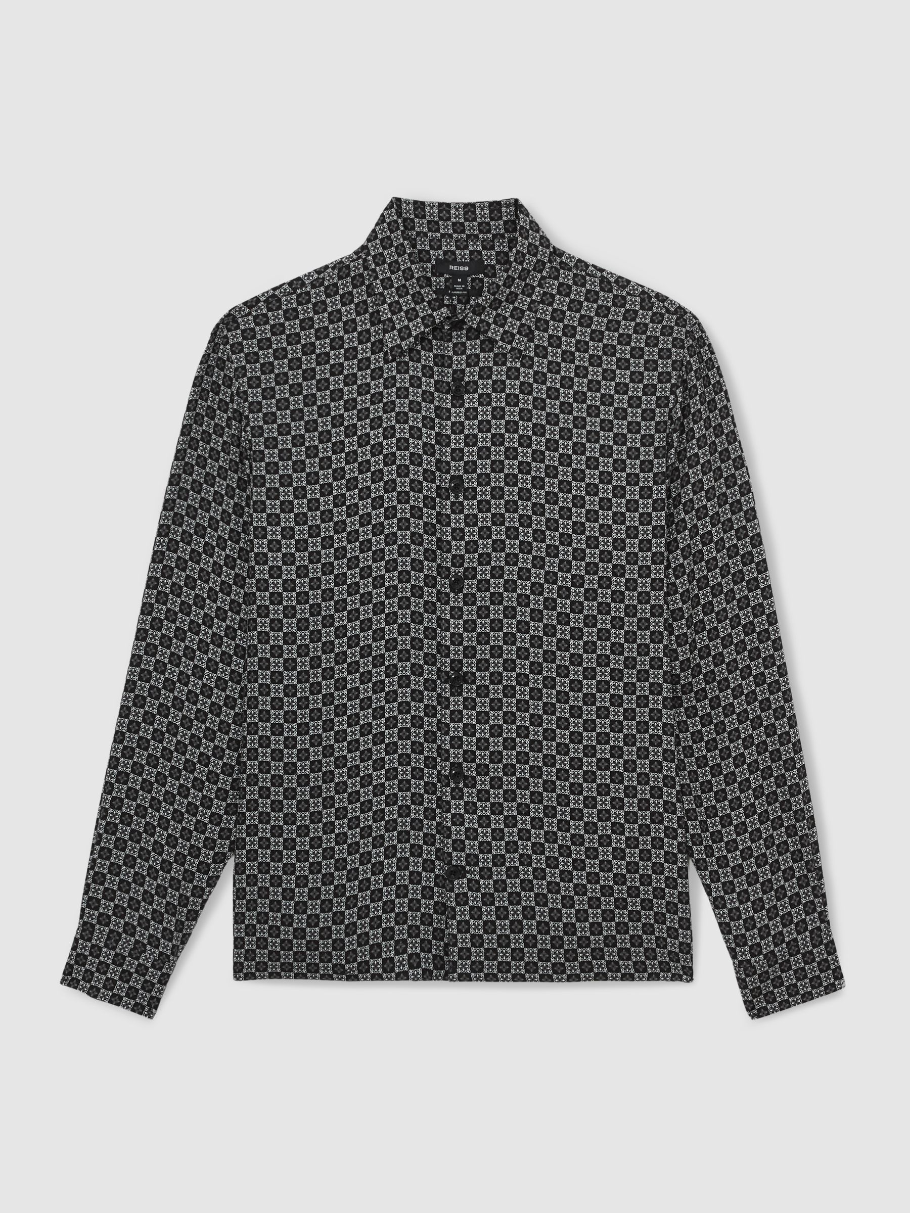 Medallion-Print Regular-Fit Shirt in Black - image 1
