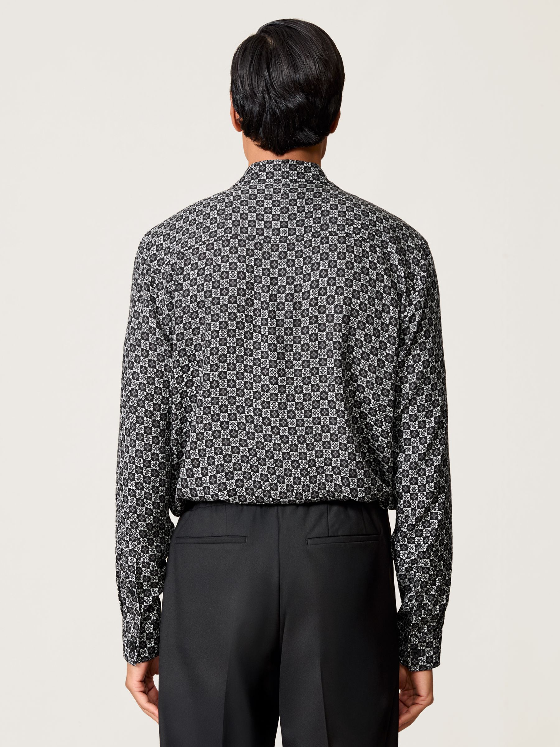 Medallion-Print Regular-Fit Shirt in Black - image 4