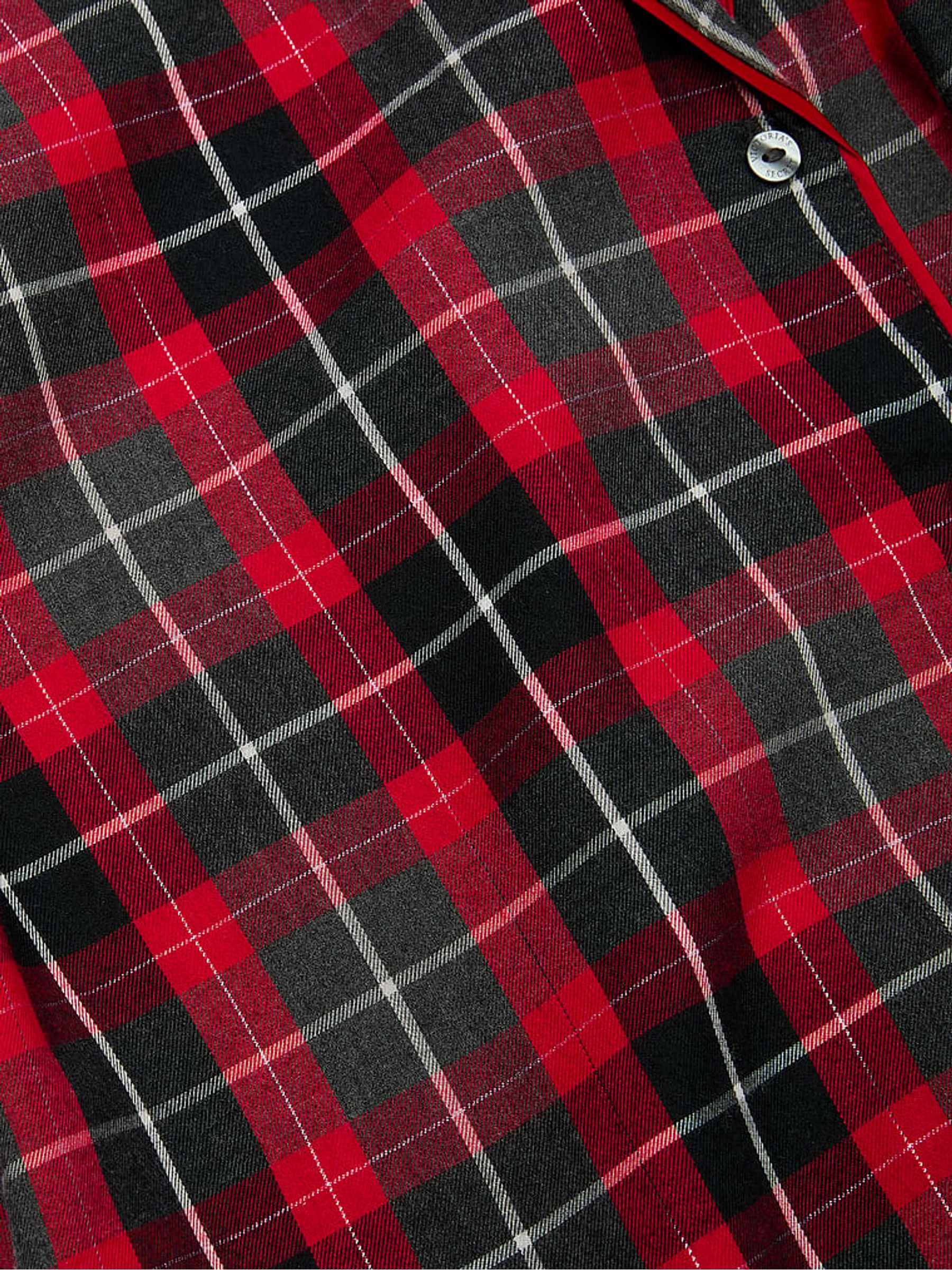 Grey & Red Christmas Tartan Flannel Long Pyjamas Set - Image 3 of 3