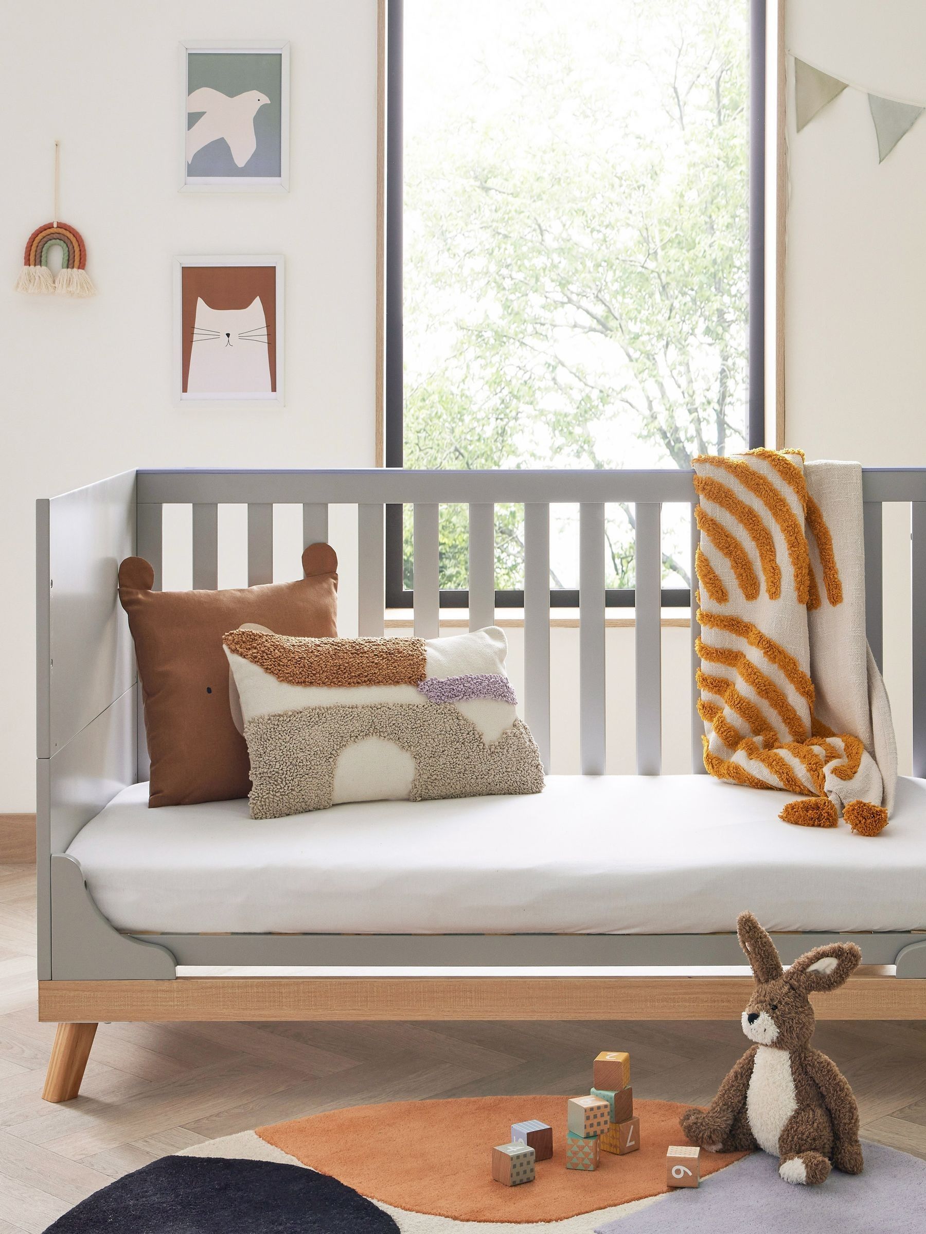 Babymore Grey Mona Cot Bed - Image 3 of 6
