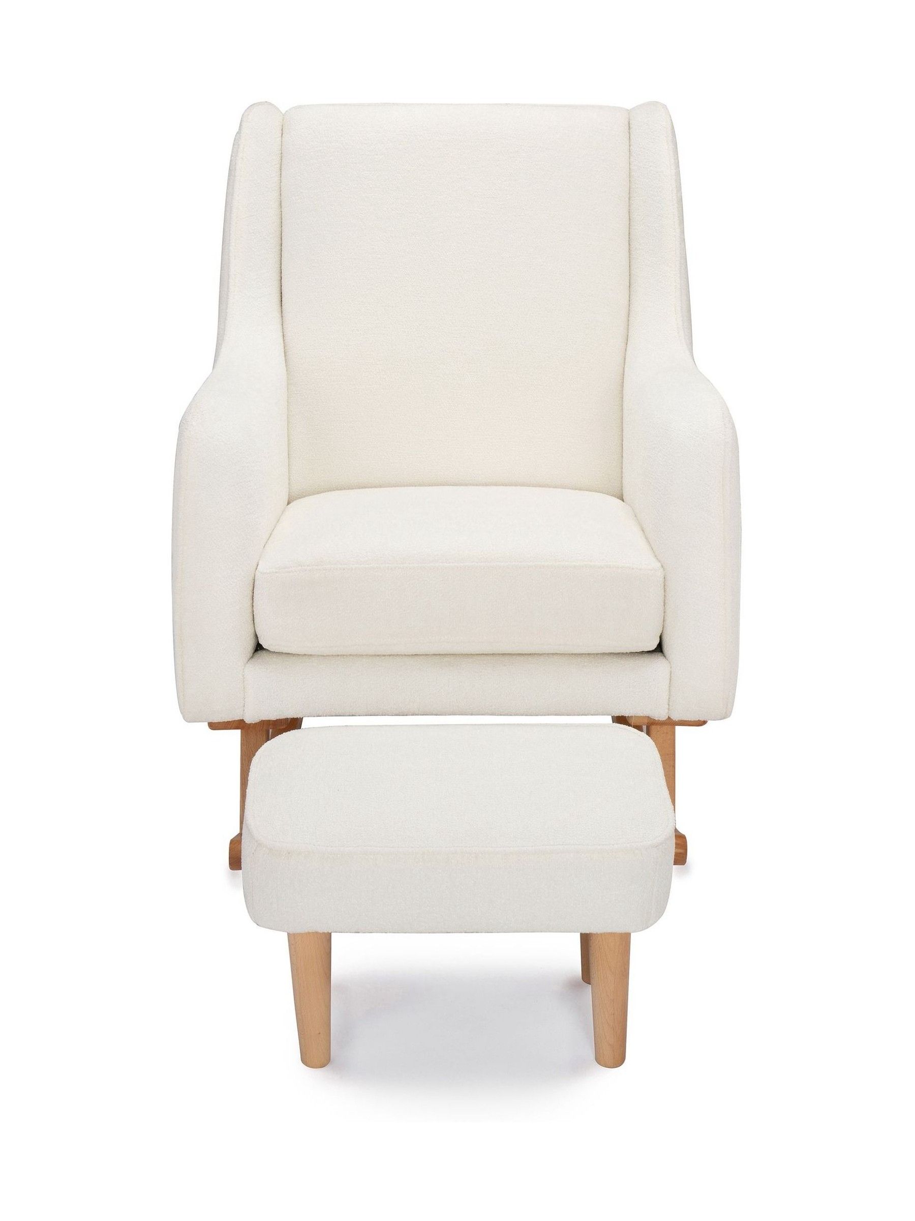 Babymore White Boucle Ida Nursing Chair with Stool - Image 5 of 6