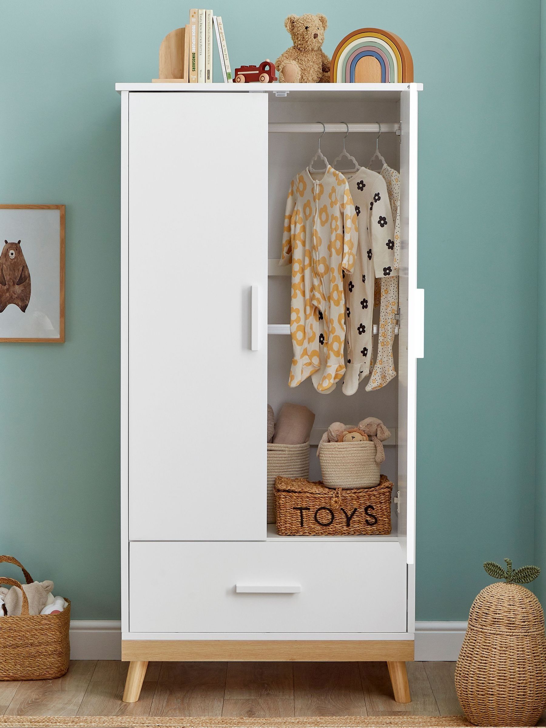Babymore White Mona Nursery Wardrobe - Image 3 of 3