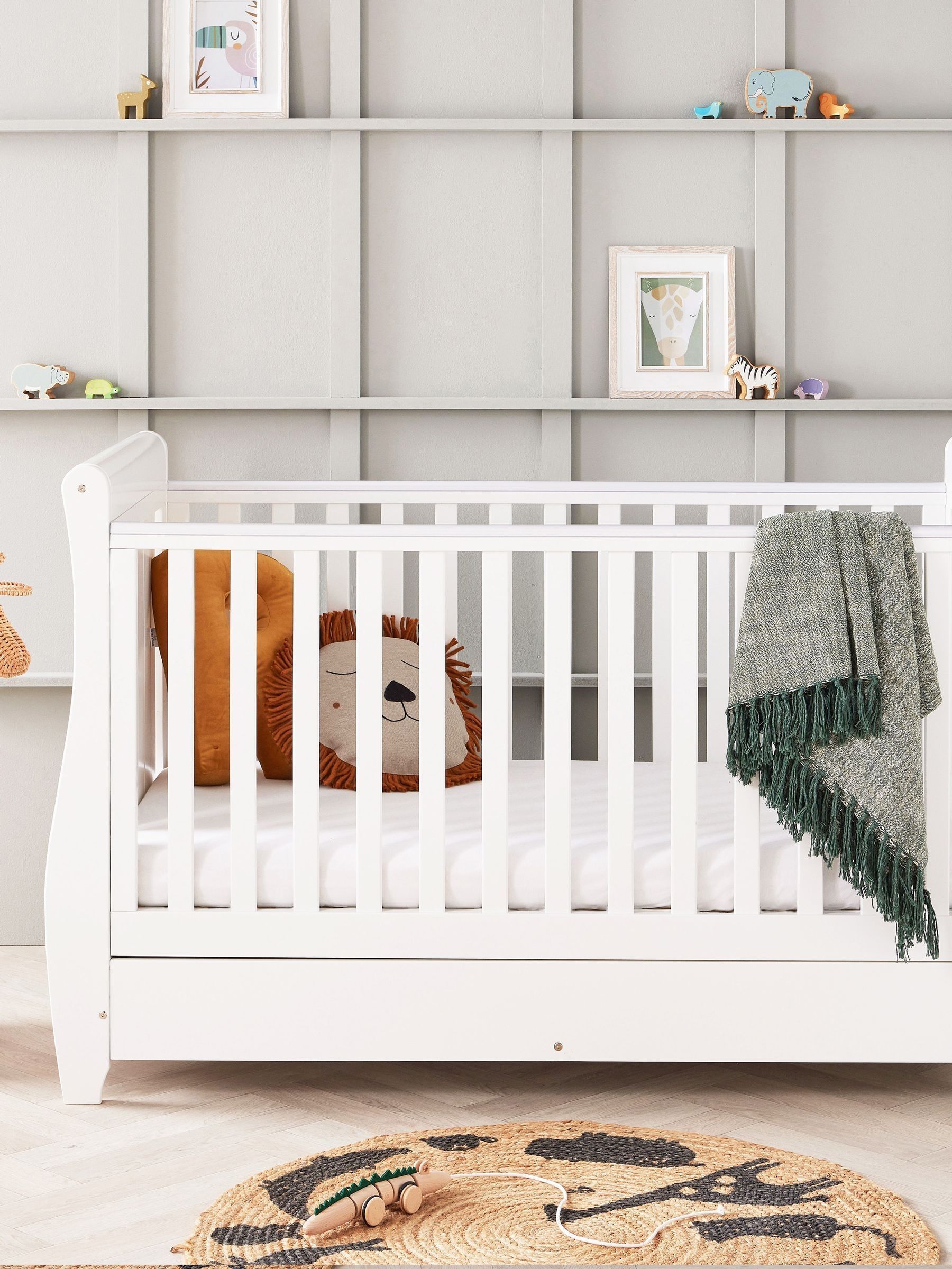 Babymore White Stella Sleigh Cot Bed - Image 2 of 6