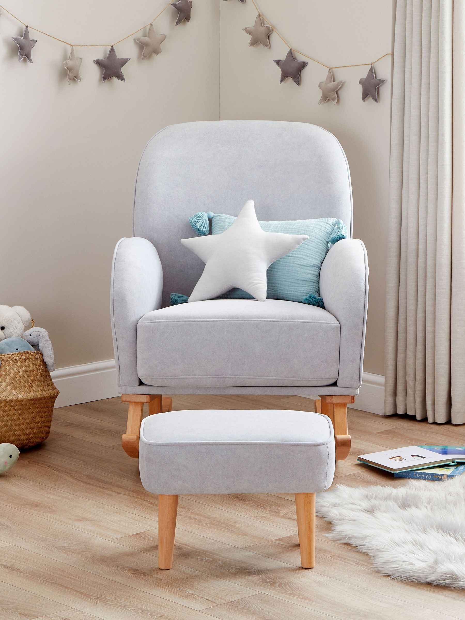 Babymore Grey Freya Nursing Chair with Stool - Image 2 of 6