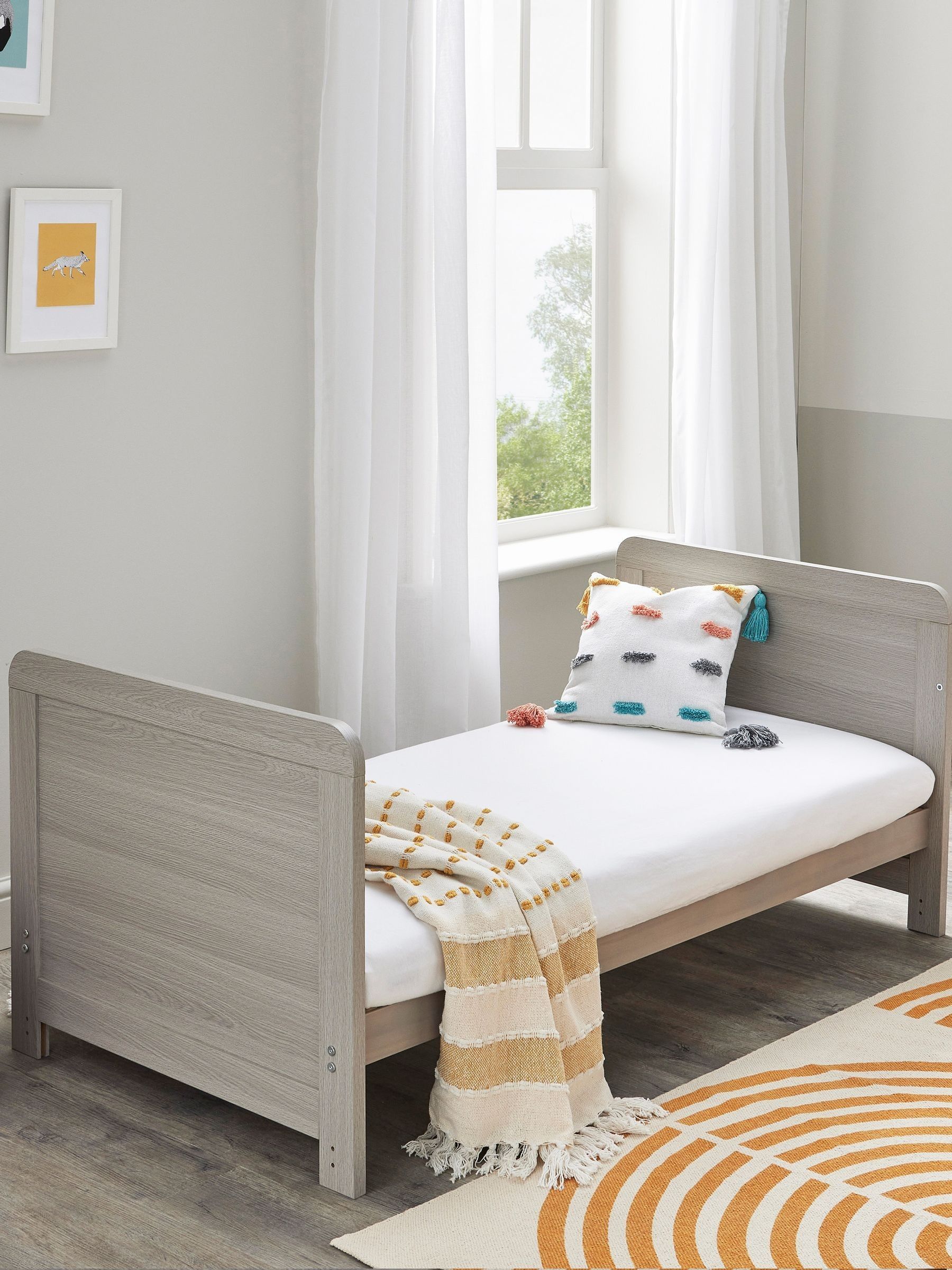 Babymore Grey Wash Caro Cot Bed - Image 3 of 4