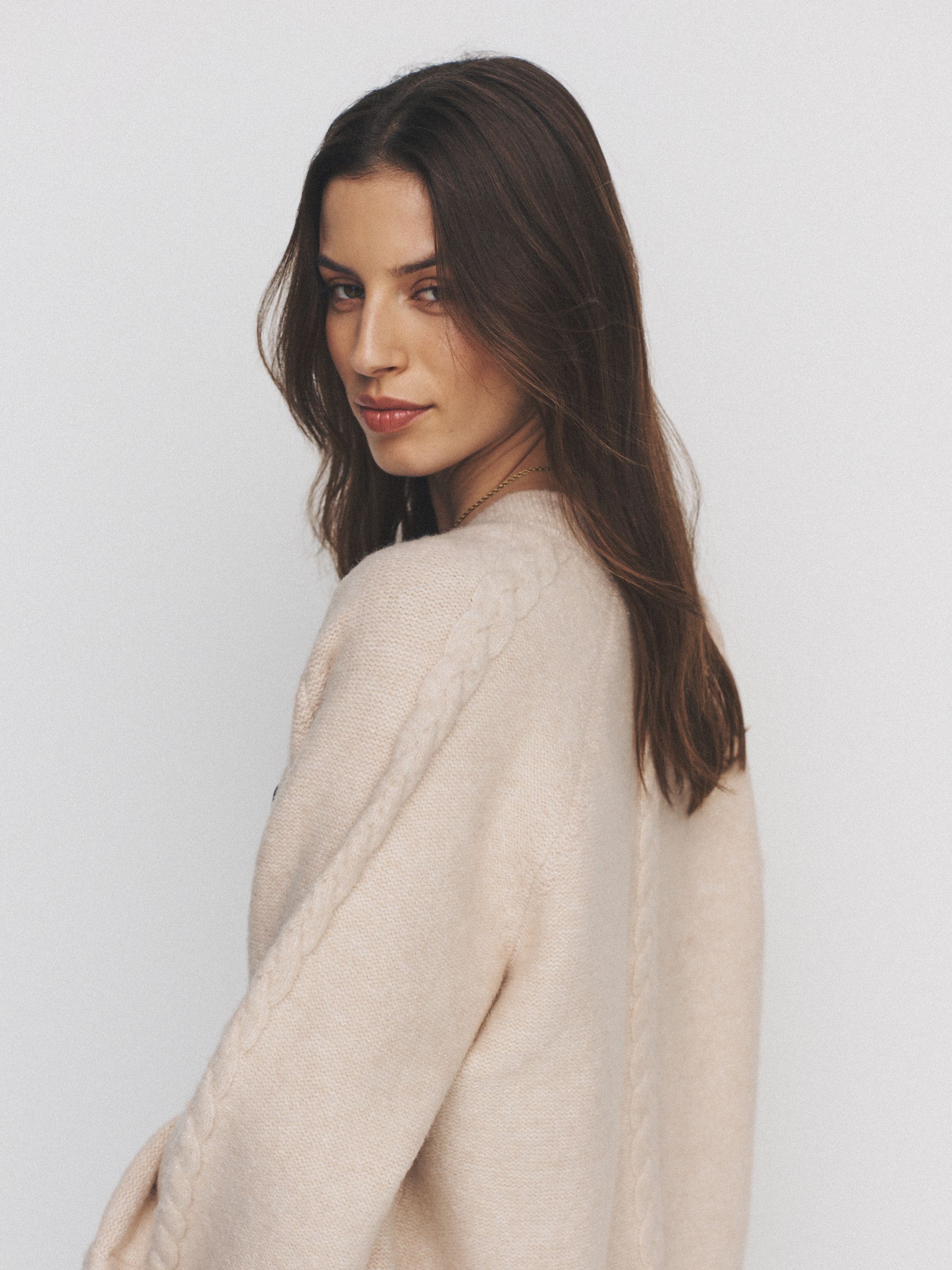 Cream/Black 2 Pack Knitted Cable Cardigans - Image 3 of 6