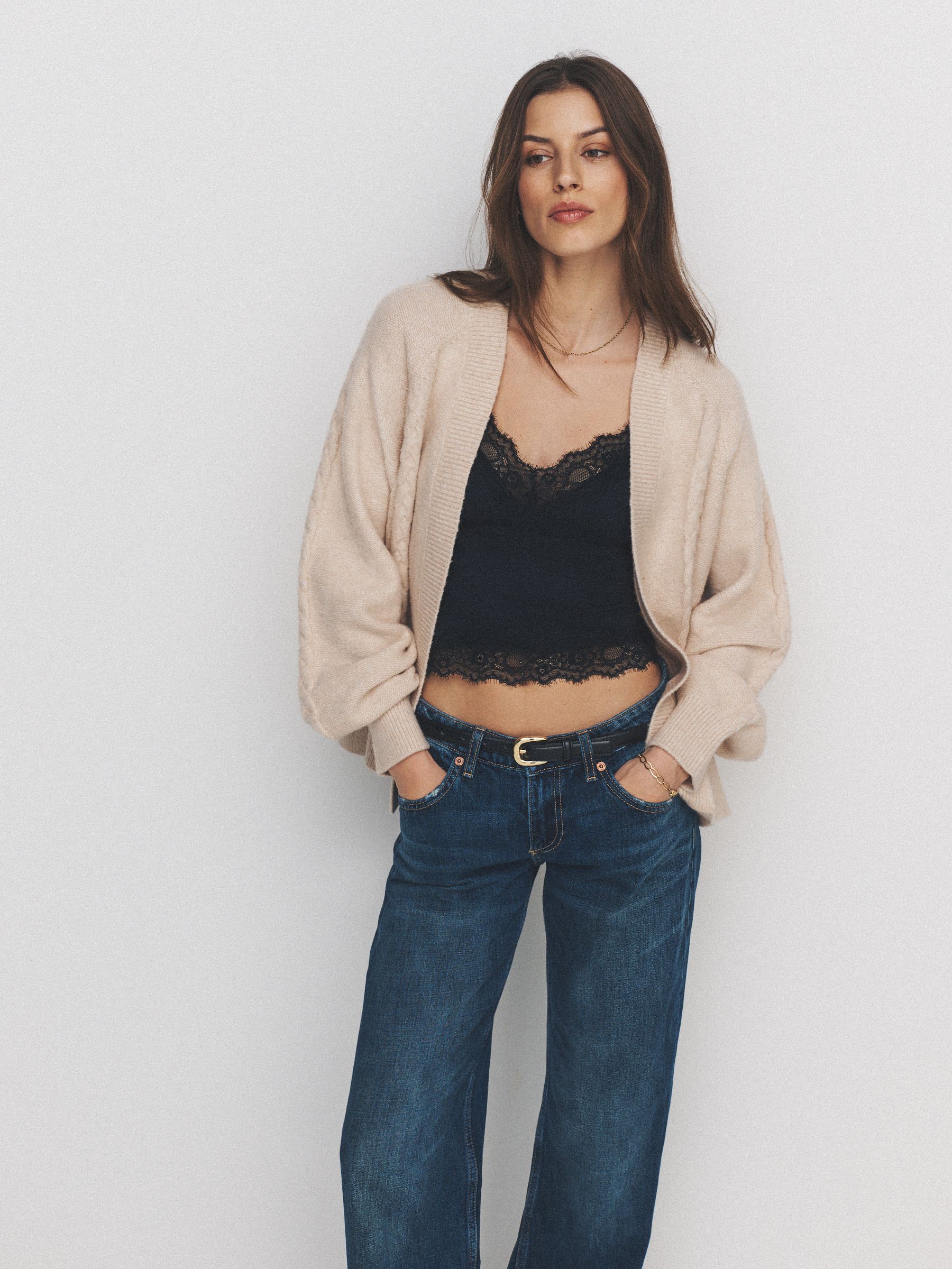 Cream/Black 2 Pack Knitted Cable Cardigans - Image 5 of 5 Cream/Black 2 Pack Knitted Cable Cardigans - Image 5 of 5