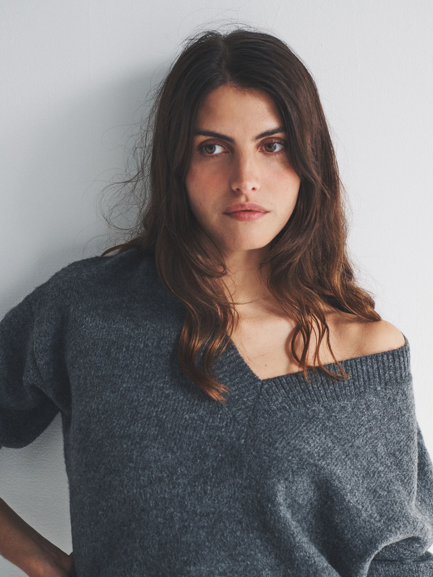 Charcoal Grey Knitted Crew Neck Jumper and Skirt Co-Ord - Image 5 of 6