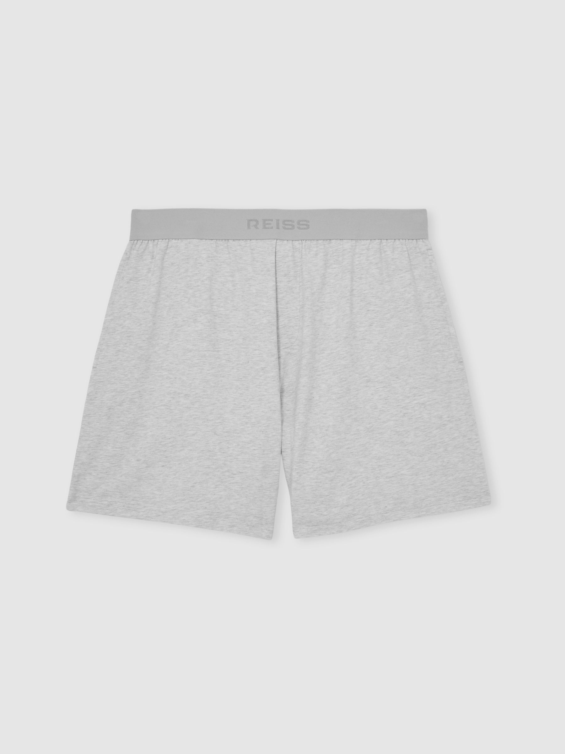 Cotton Jersey Logo-Waistband Shorts with Stretch in Soft Grey - Image 2 of 6