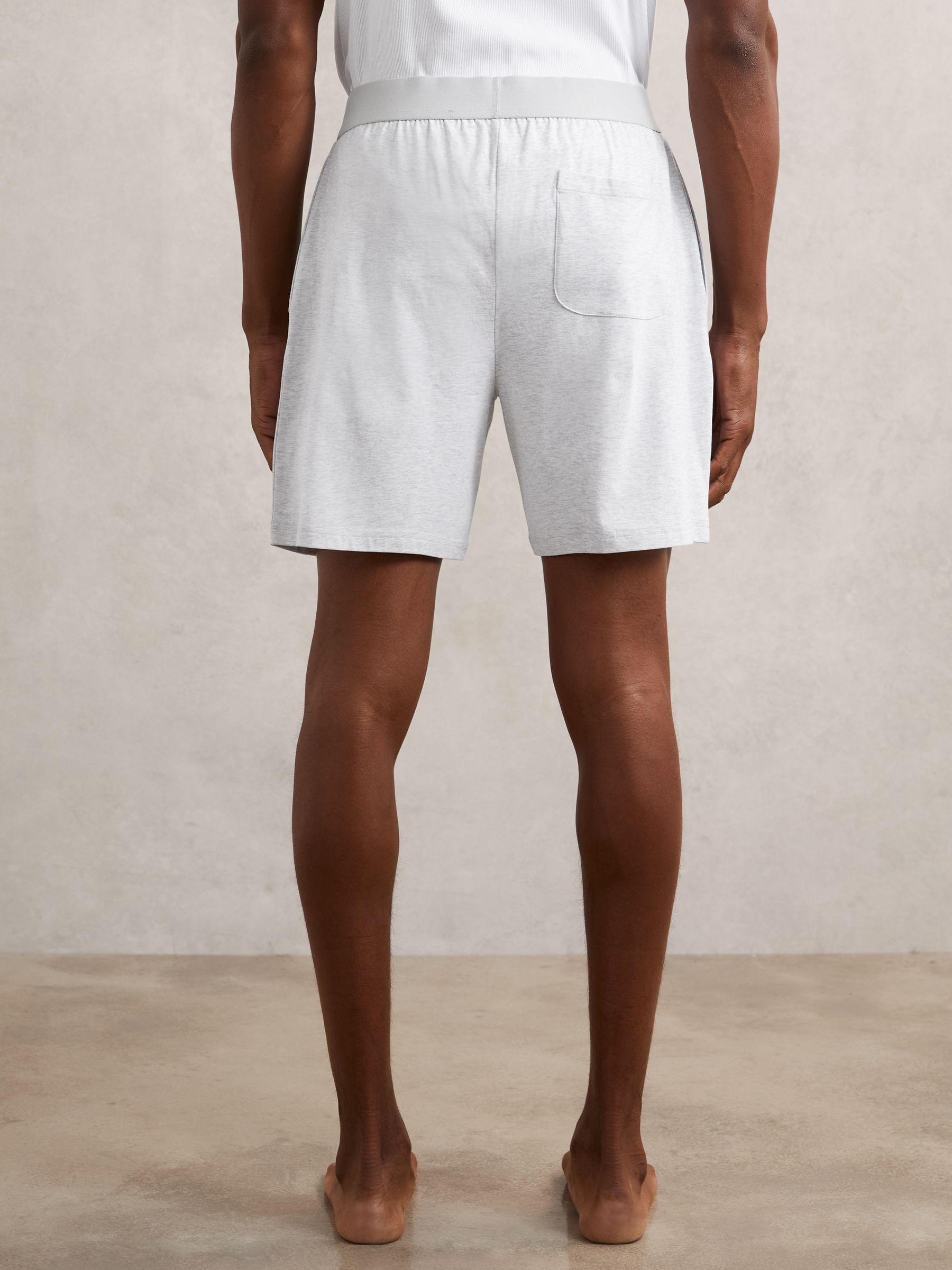 Cotton Jersey Logo-Waistband Shorts with Stretch in Soft Grey - Image 5 of 6