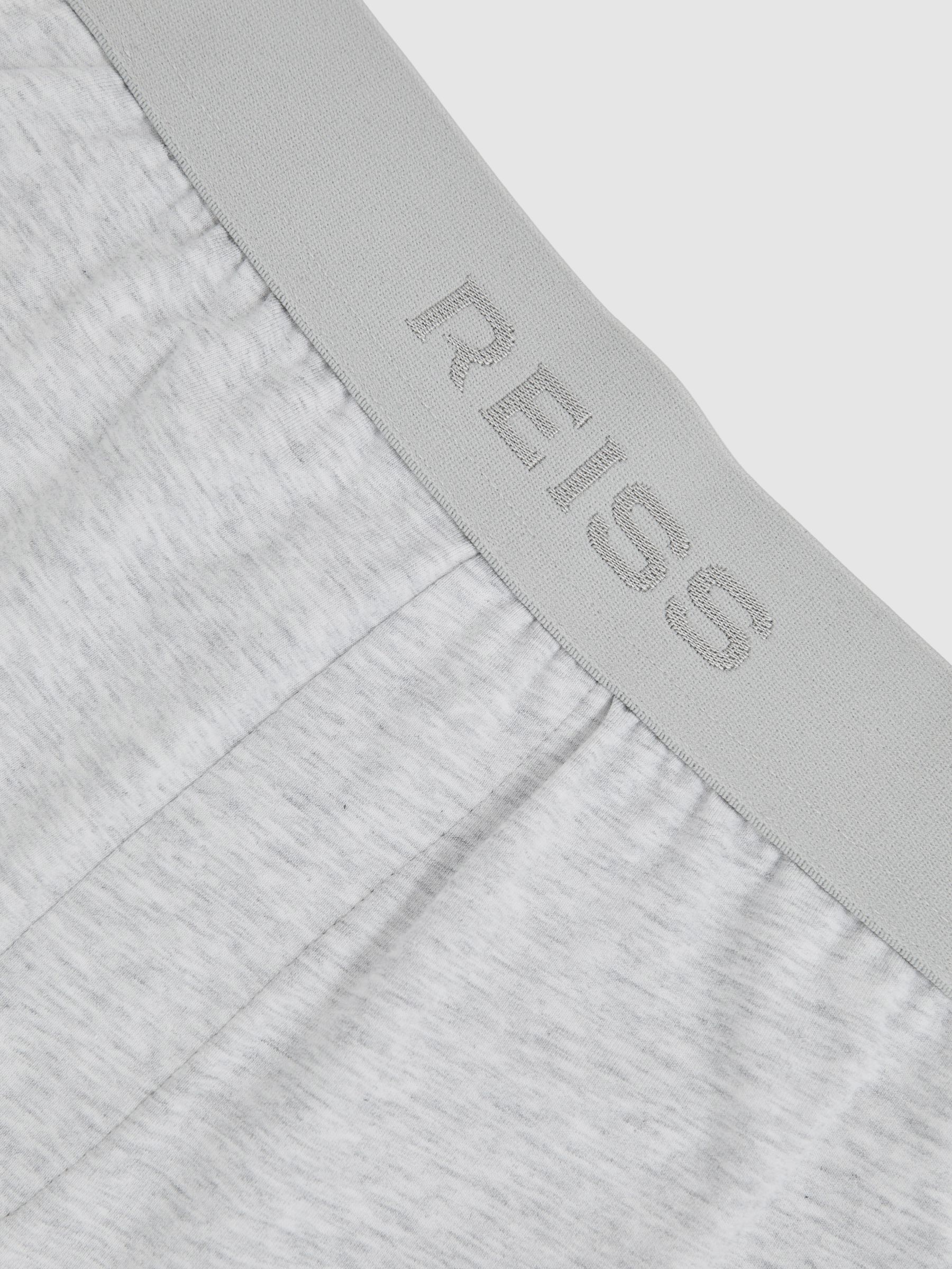 Cotton Jersey Logo-Waistband Shorts with Stretch in Soft Grey - Image 6 of 6