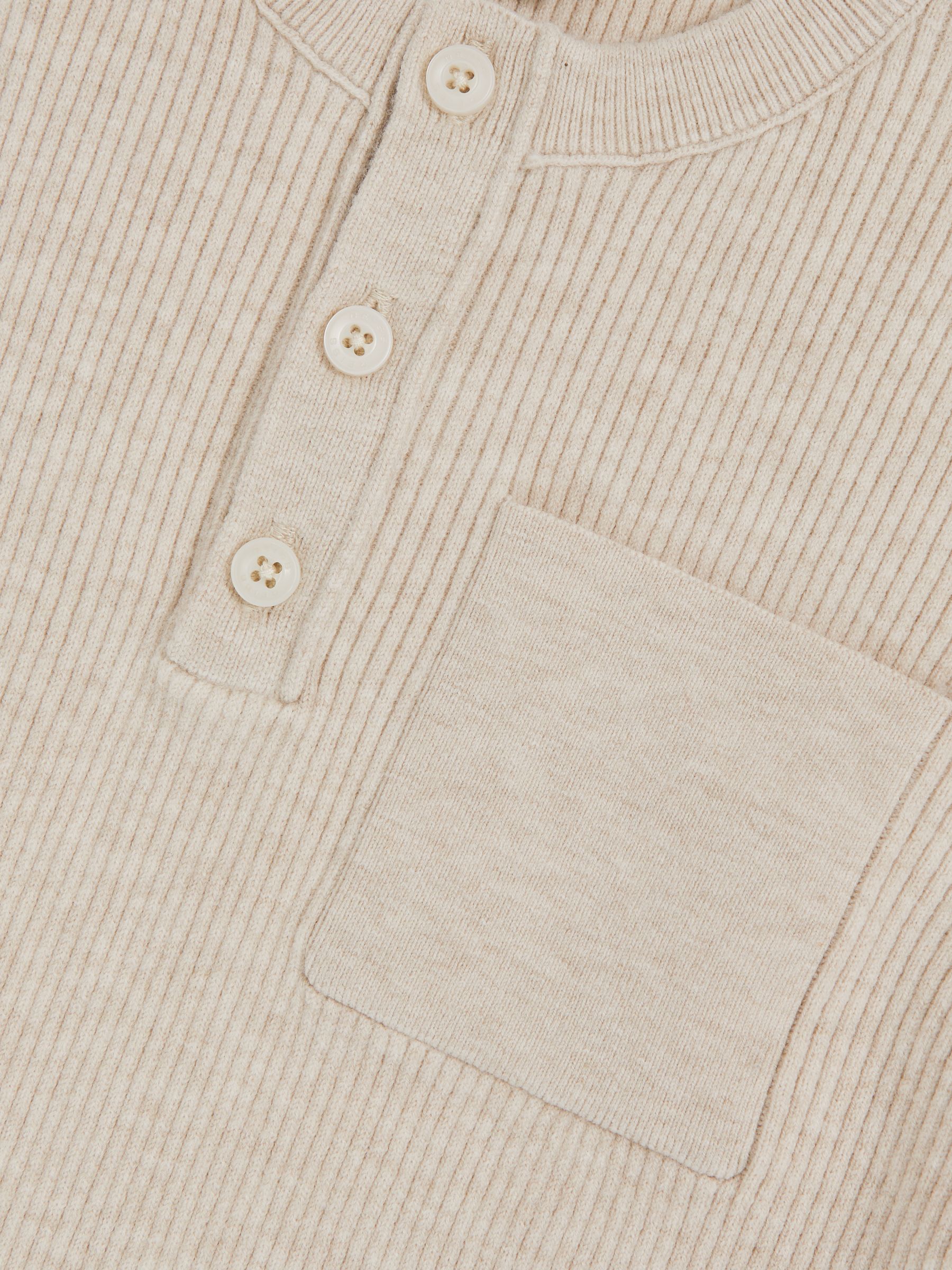 3-9 yrs Cotton-Blend Rib-Knit Henley Top in Oatmeal Melange - Image 5 of 5