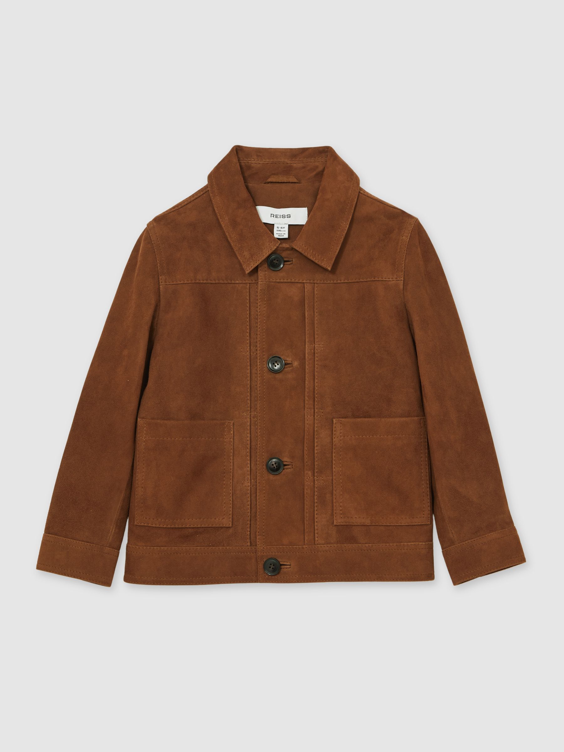 Suede Worker Jacket in Tobacco Brown - Image 2 of 4