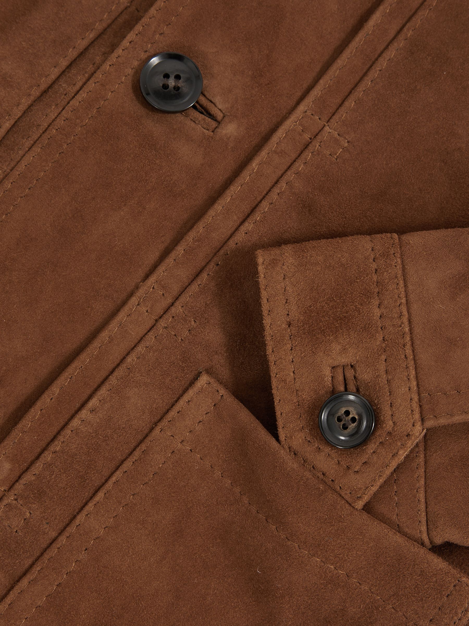 Suede Worker Jacket in Tobacco Brown - Image 4 of 4