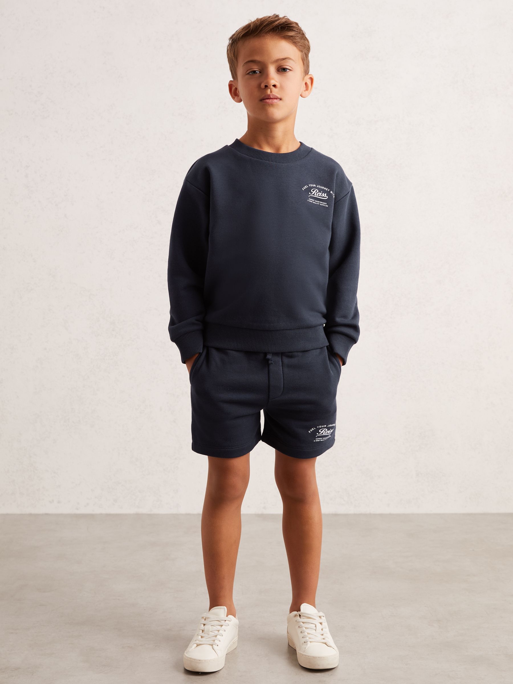 9-13 yrs Cotton Blend Motor Cars Sweat Shorts in Washed Blue - Image 3 of 4