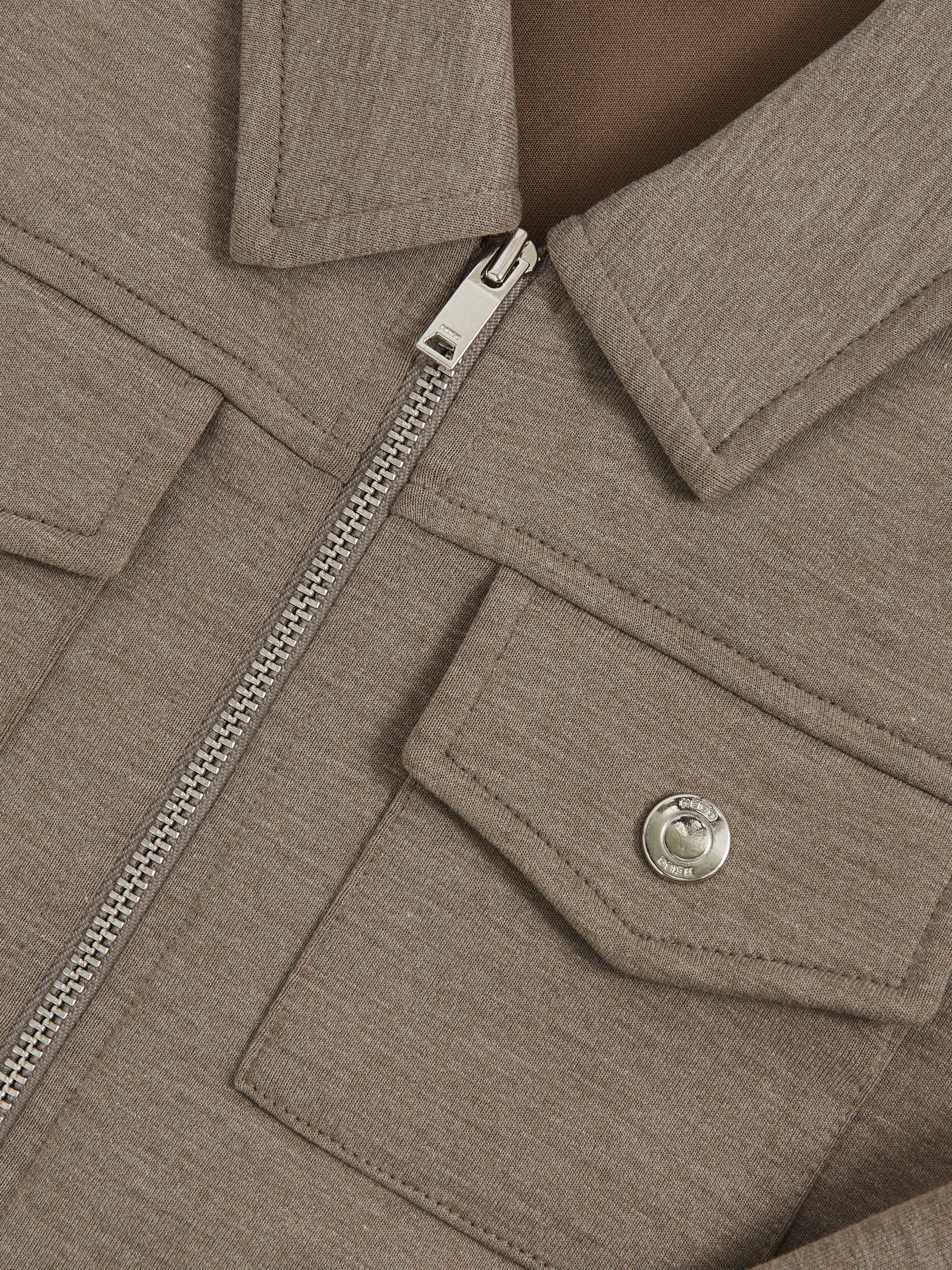 3-9 yrs Interlock Zip-Through Overshirt in Taupe Brown - Image 4 of 4