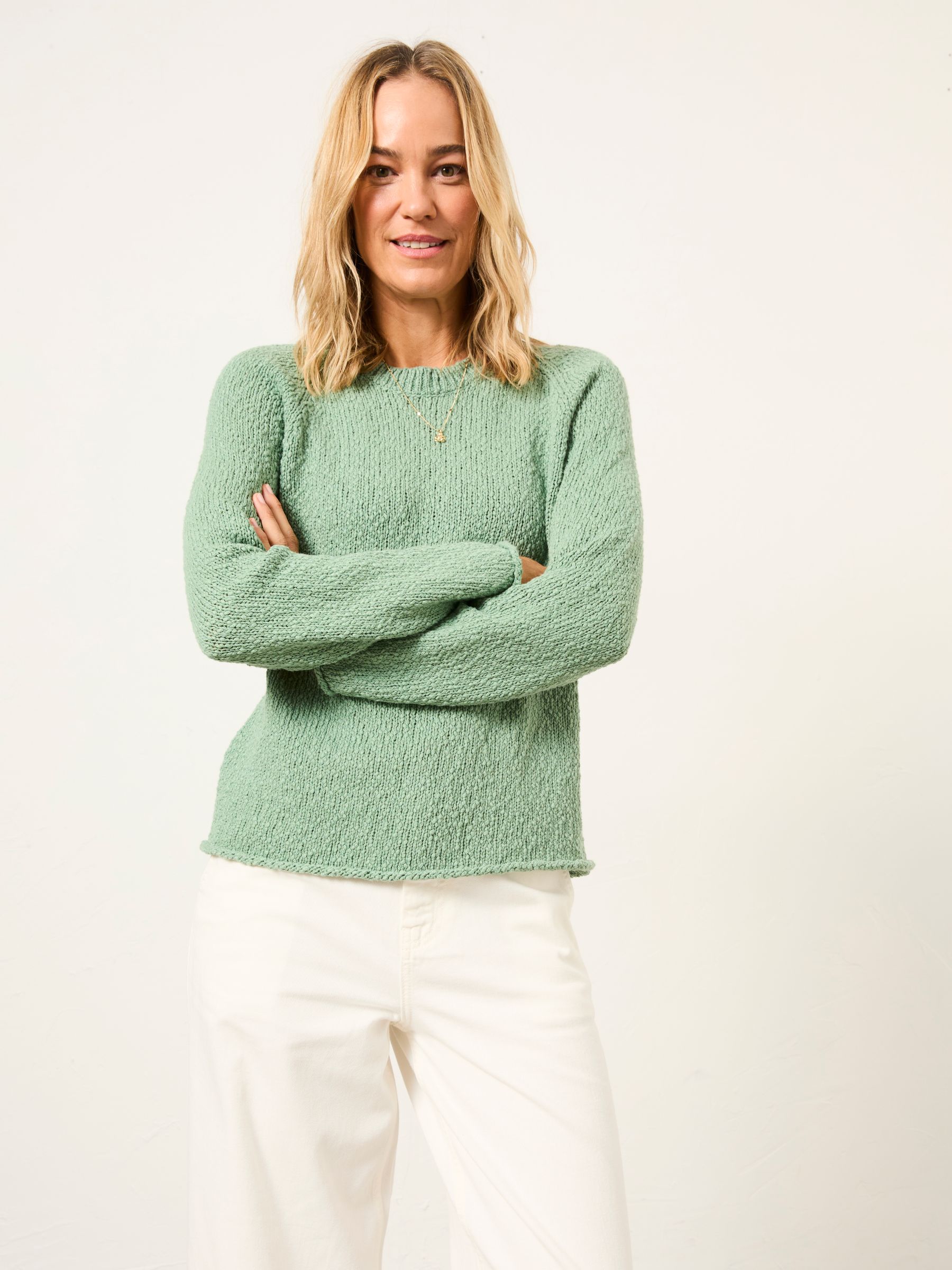 Sophia Green Knitted Slub Jumper - Image 1 of 5