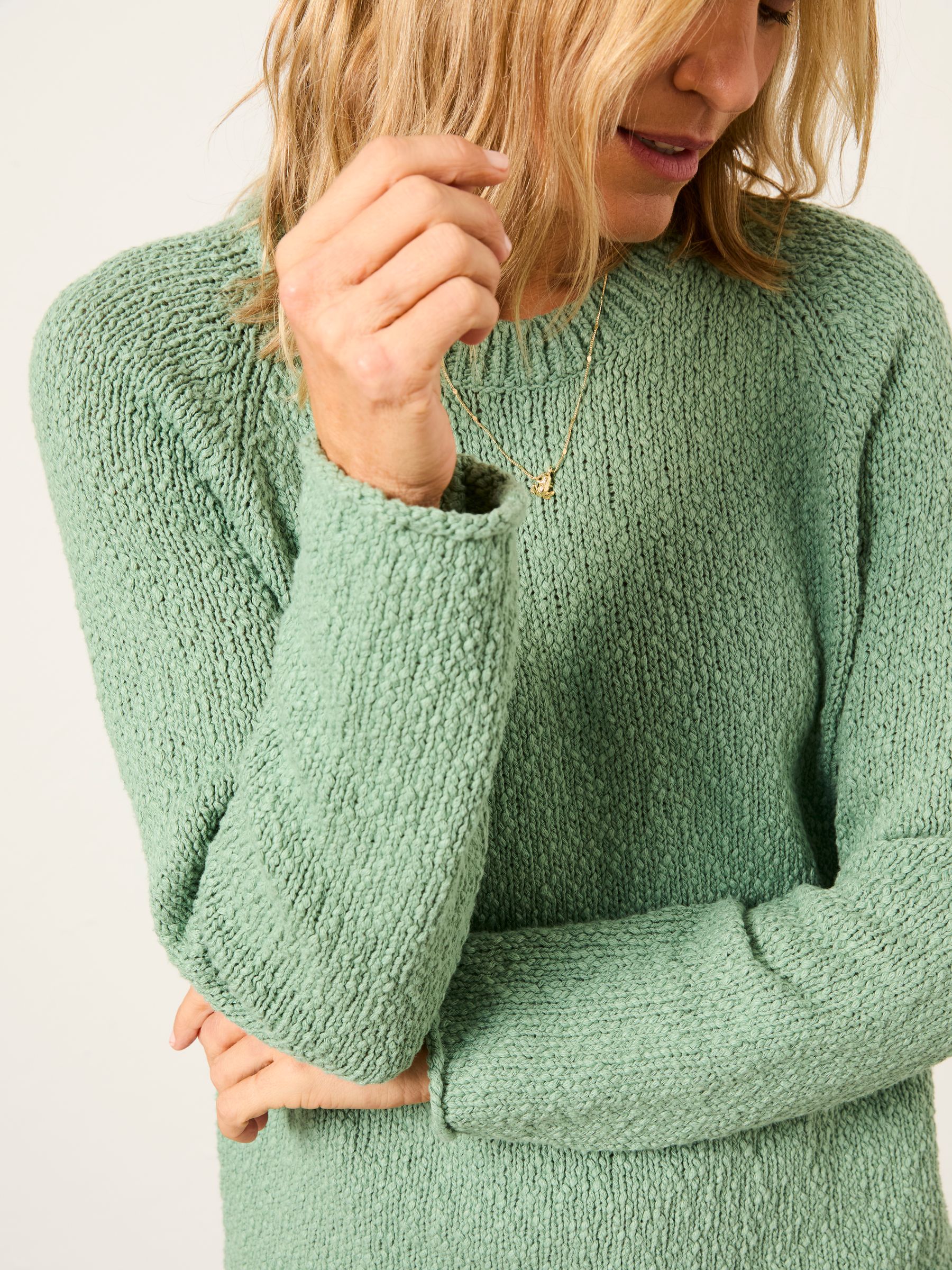 Sophia Green Knitted Slub Jumper - Image 3 of 5