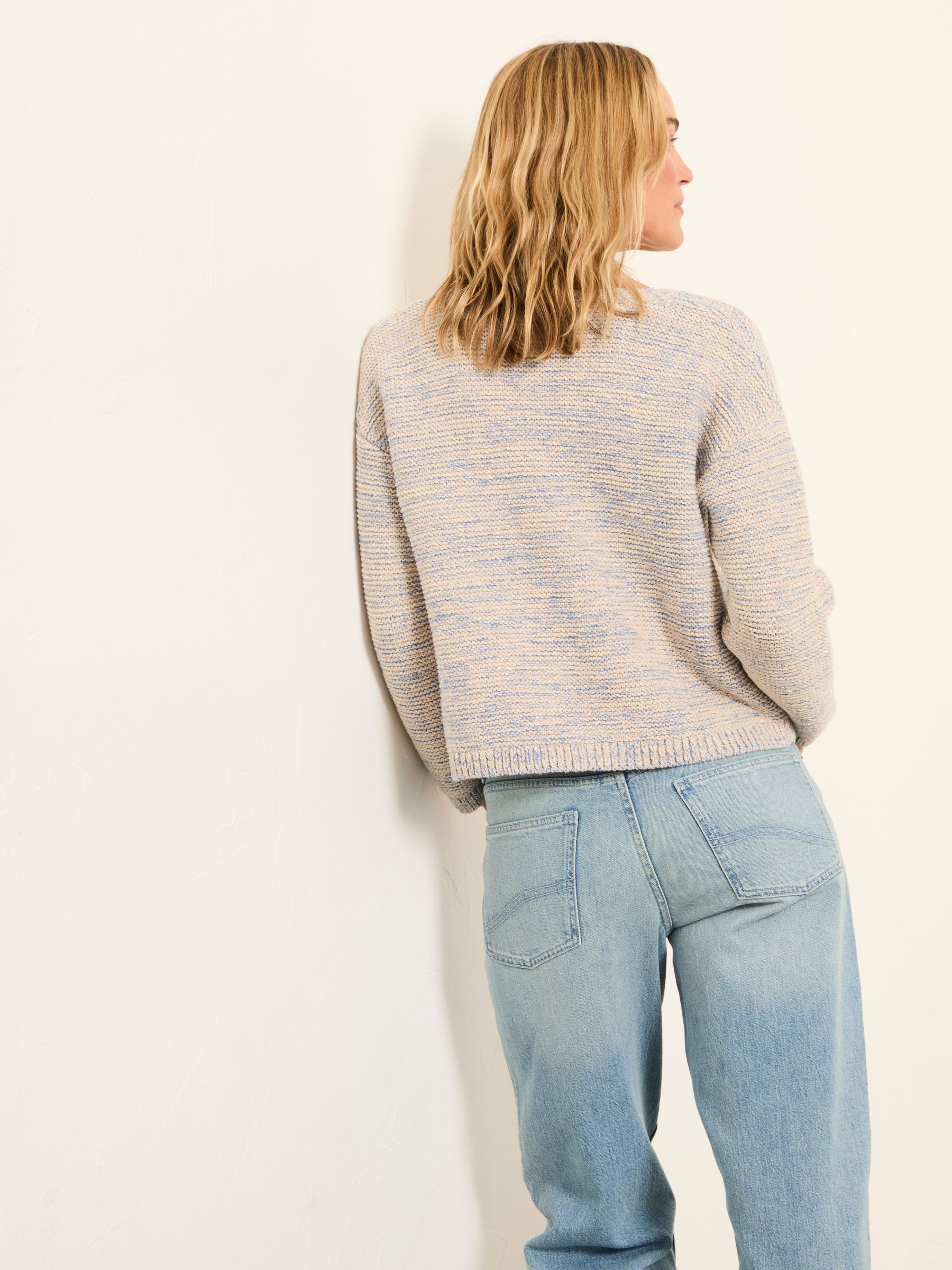 Tilly Blue Tie Front Knitted Cardigan - Image 2 of 5