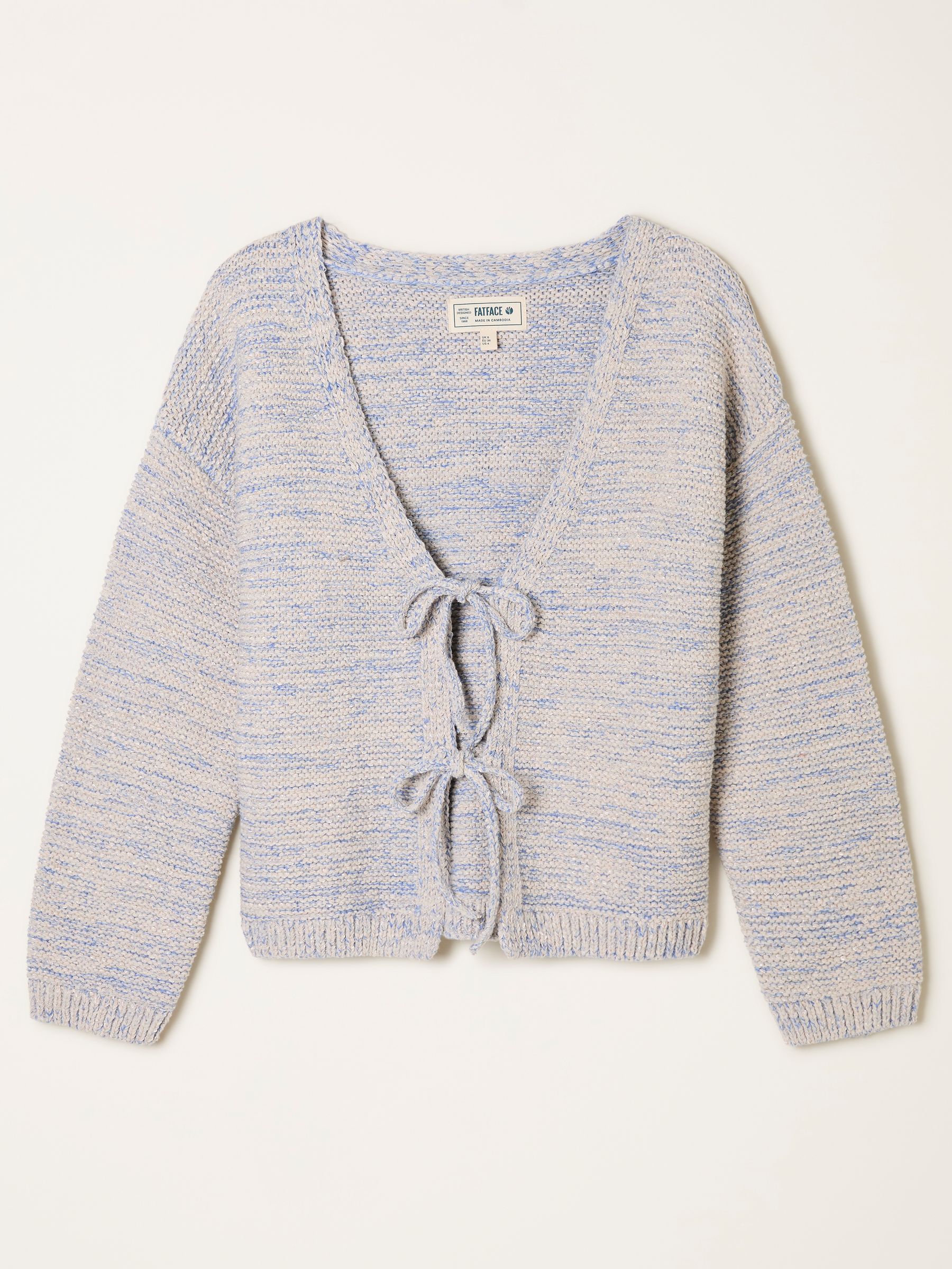 Tilly Blue Tie Front Knitted Cardigan - Image 5 of 5