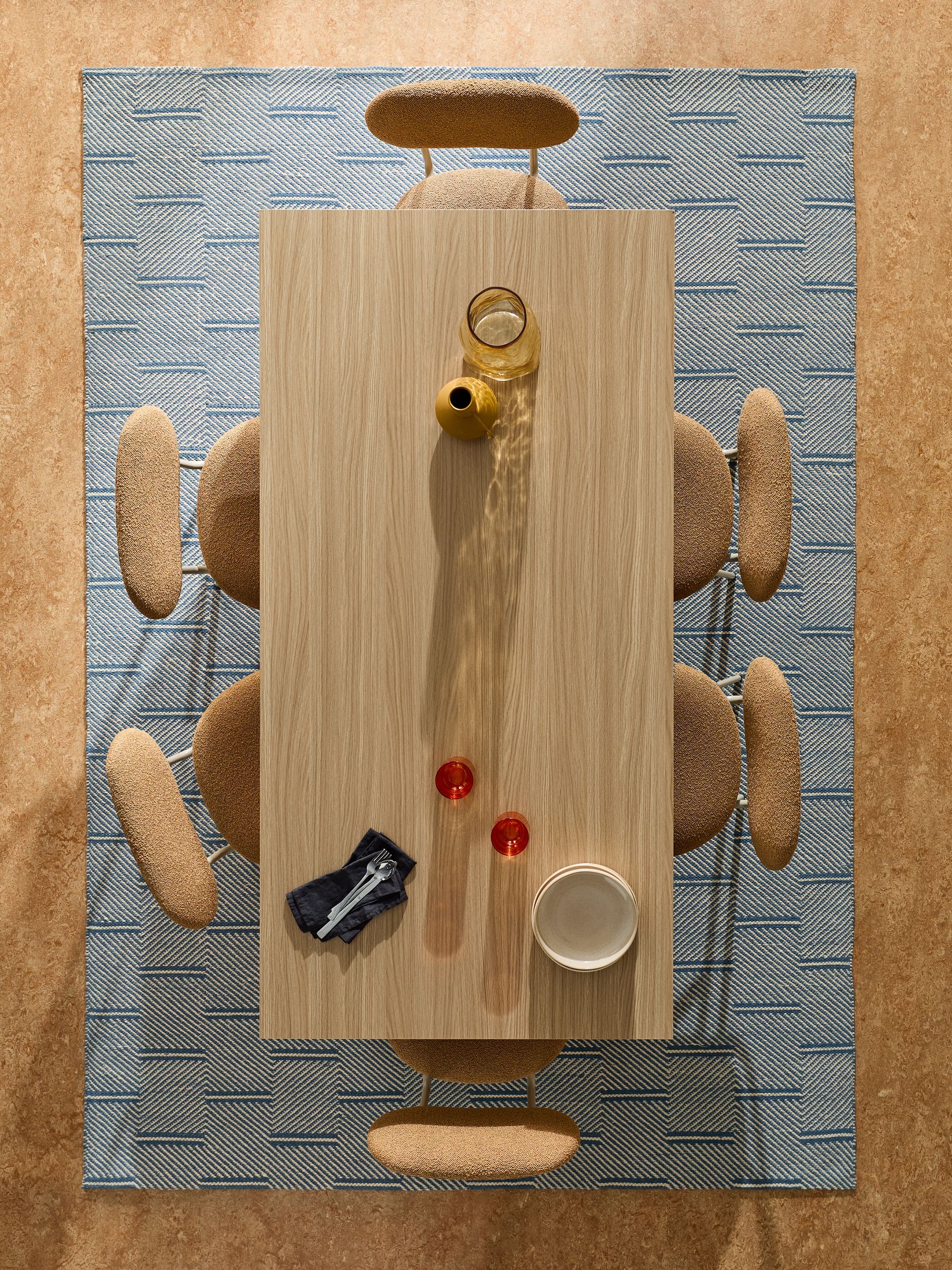 Kain 6 Seater Fixed Dining Table in Light Oak Effect - Image 2 of 7