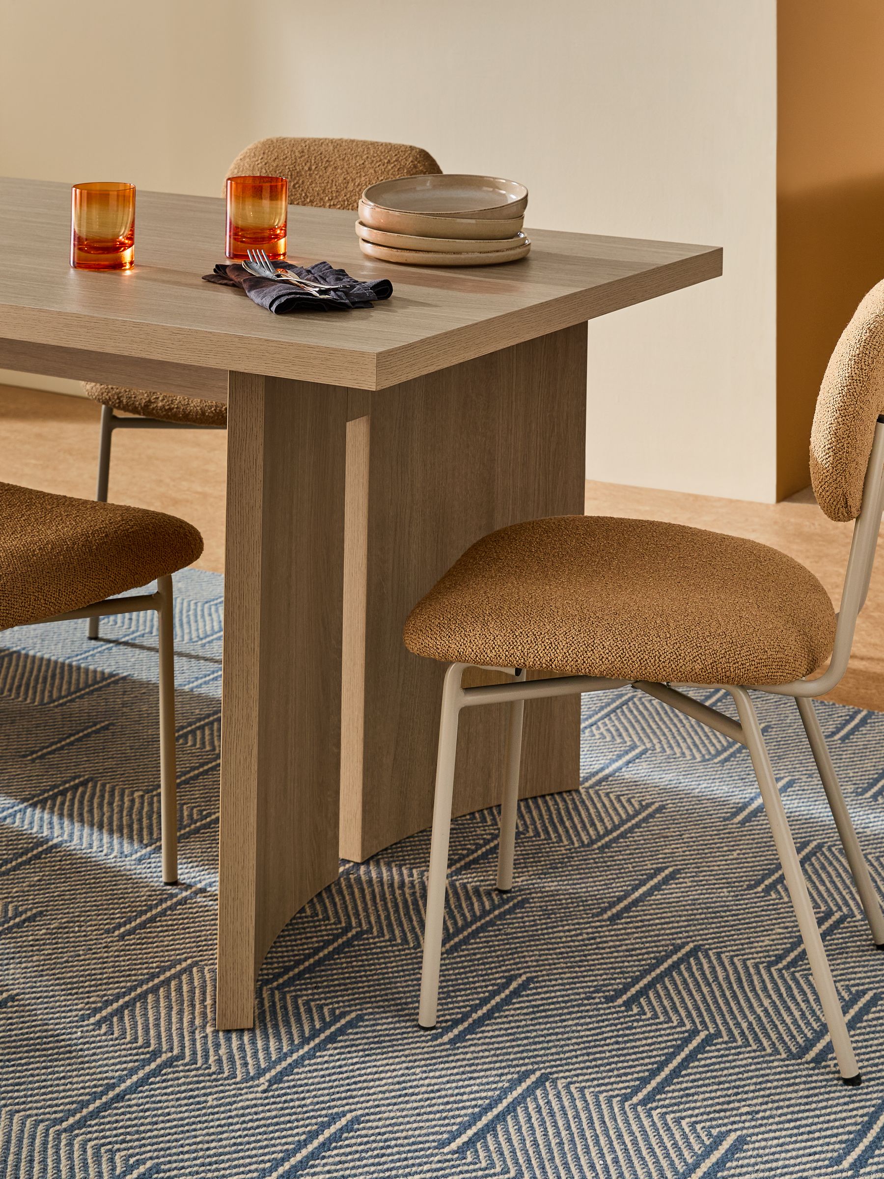 Kain 6 Seater Fixed Dining Table in Light Oak Effect - Image 3 of 7