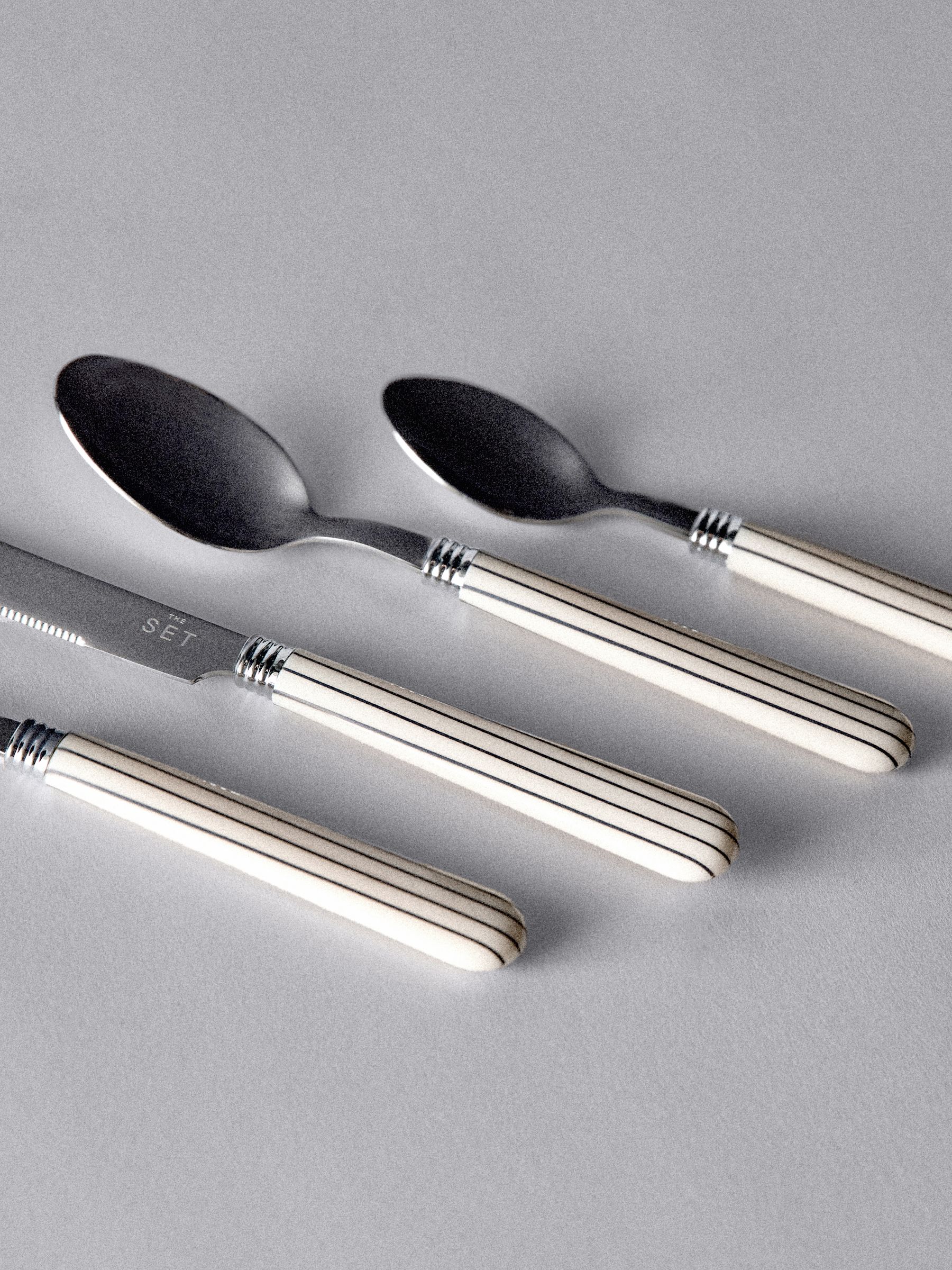 Striped 24 Piece Cutlery Set Natural - Image 4 of 4