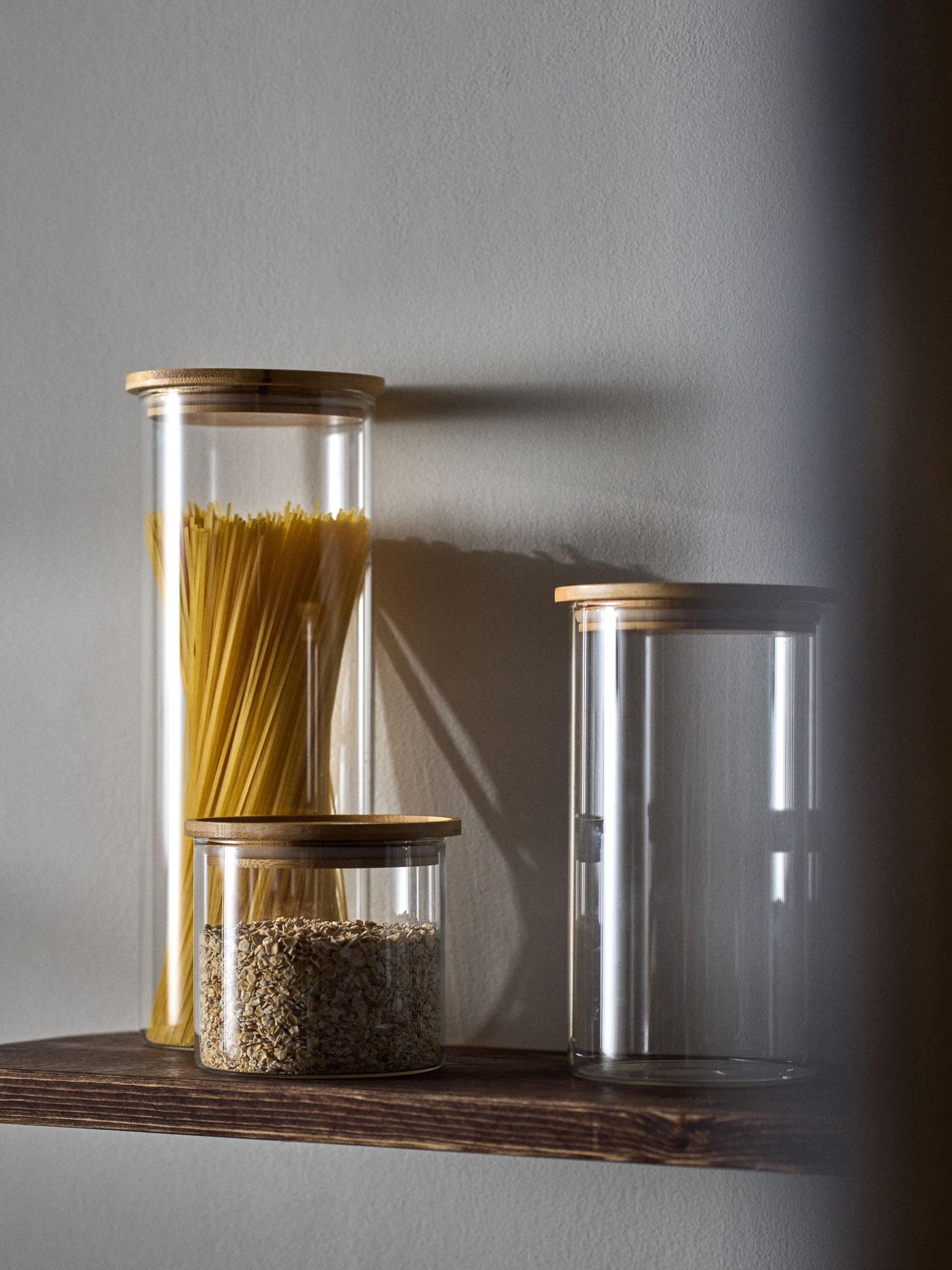 3 Pack Glass Storage Jars Clear - Image 1 of 5