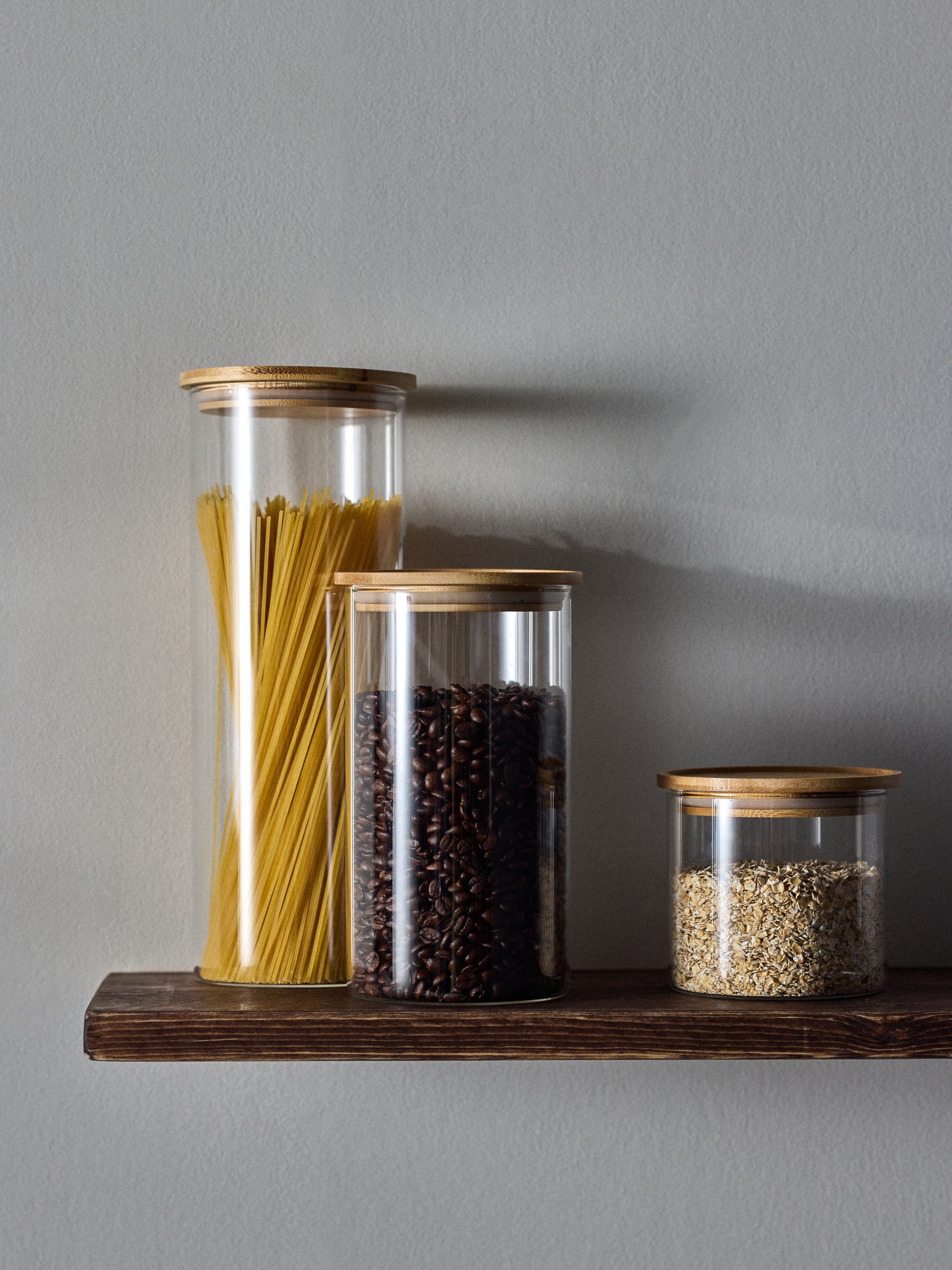 3 Pack Glass Storage Jars Clear - Image 2 of 5