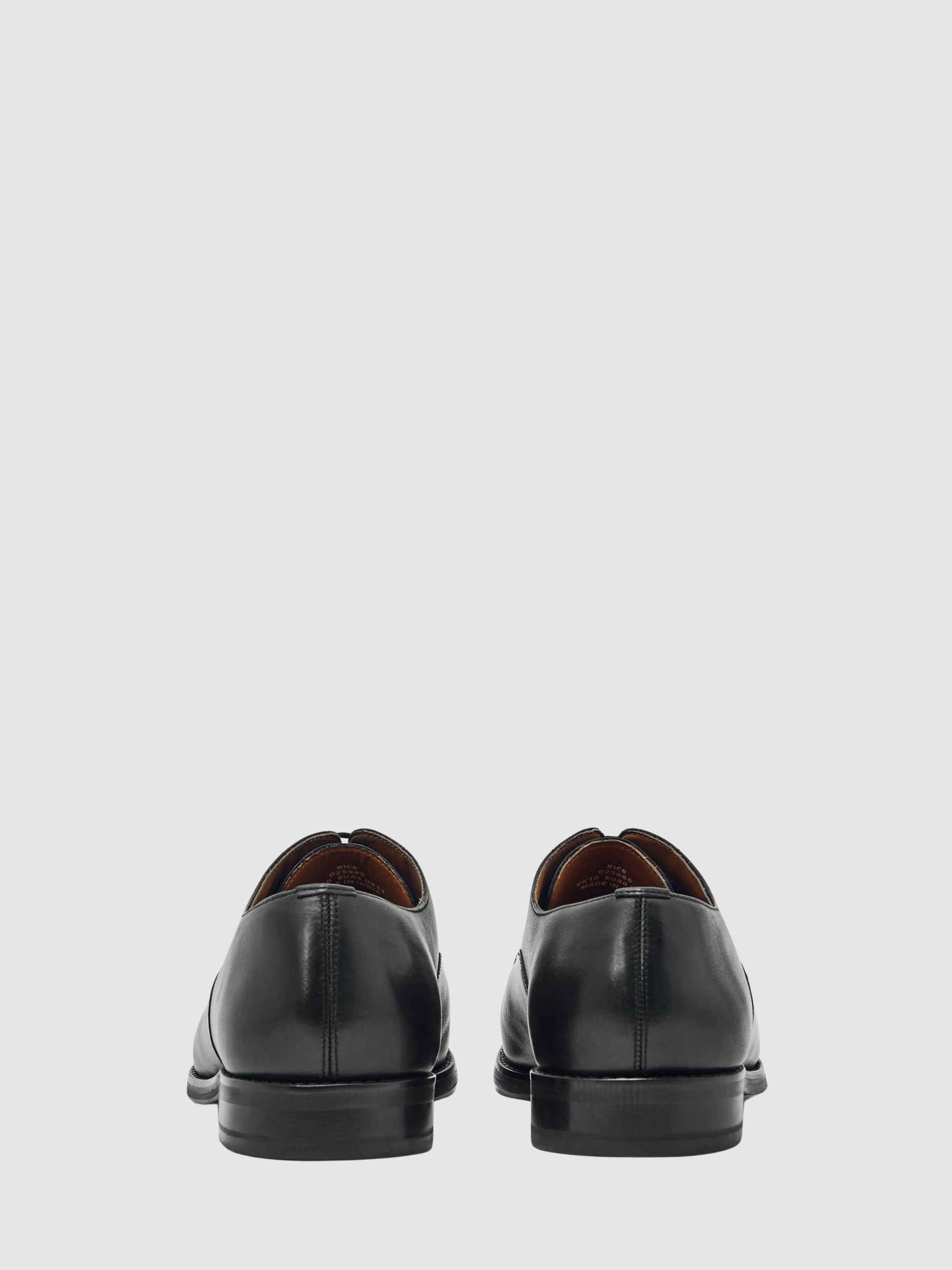 Leather Lace Up Oxford Shoes in Black - image 3