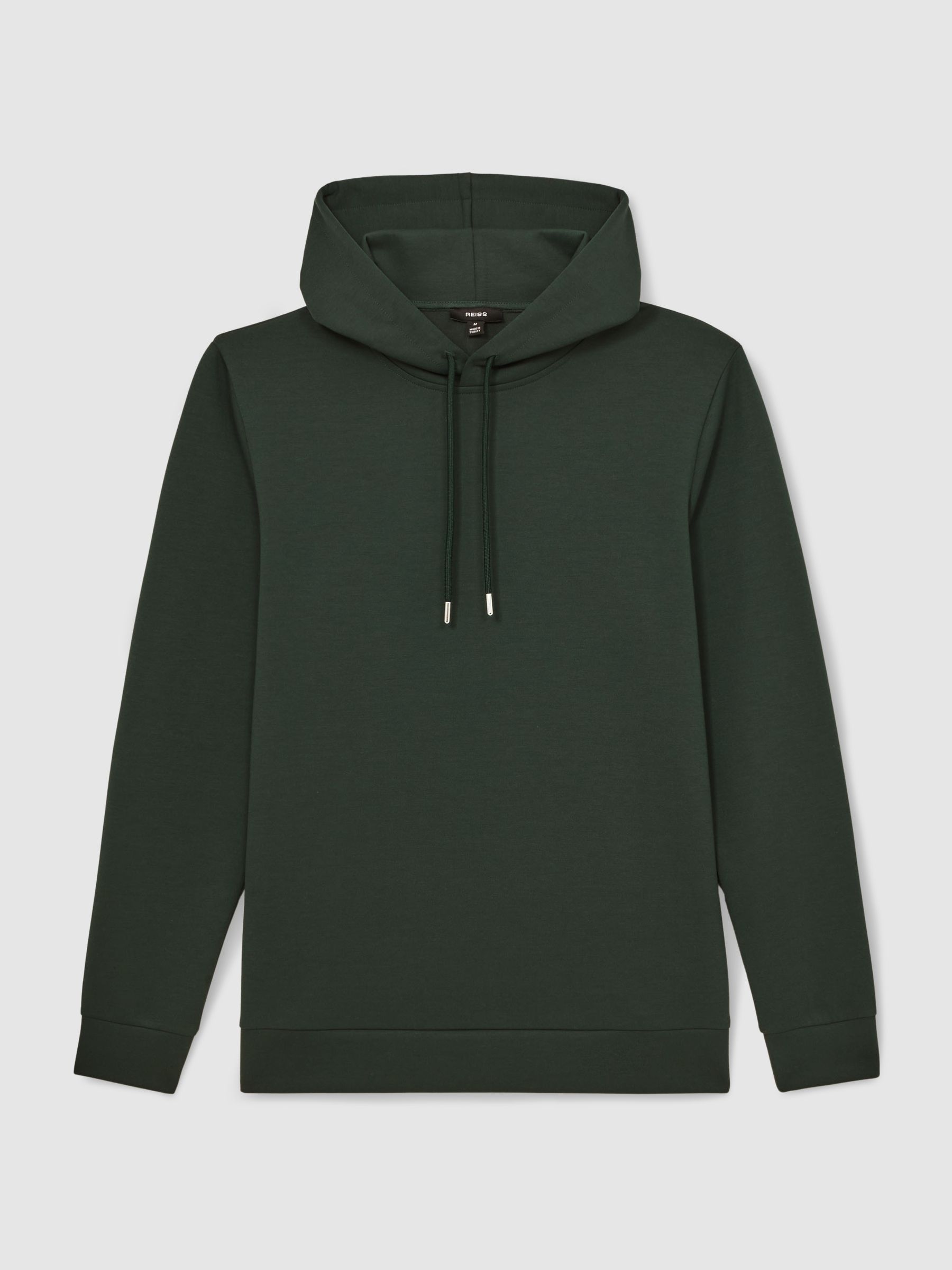 Interlock-Jersey Drawstring Hoodie in Dark Sage Green - Image 2 of 6