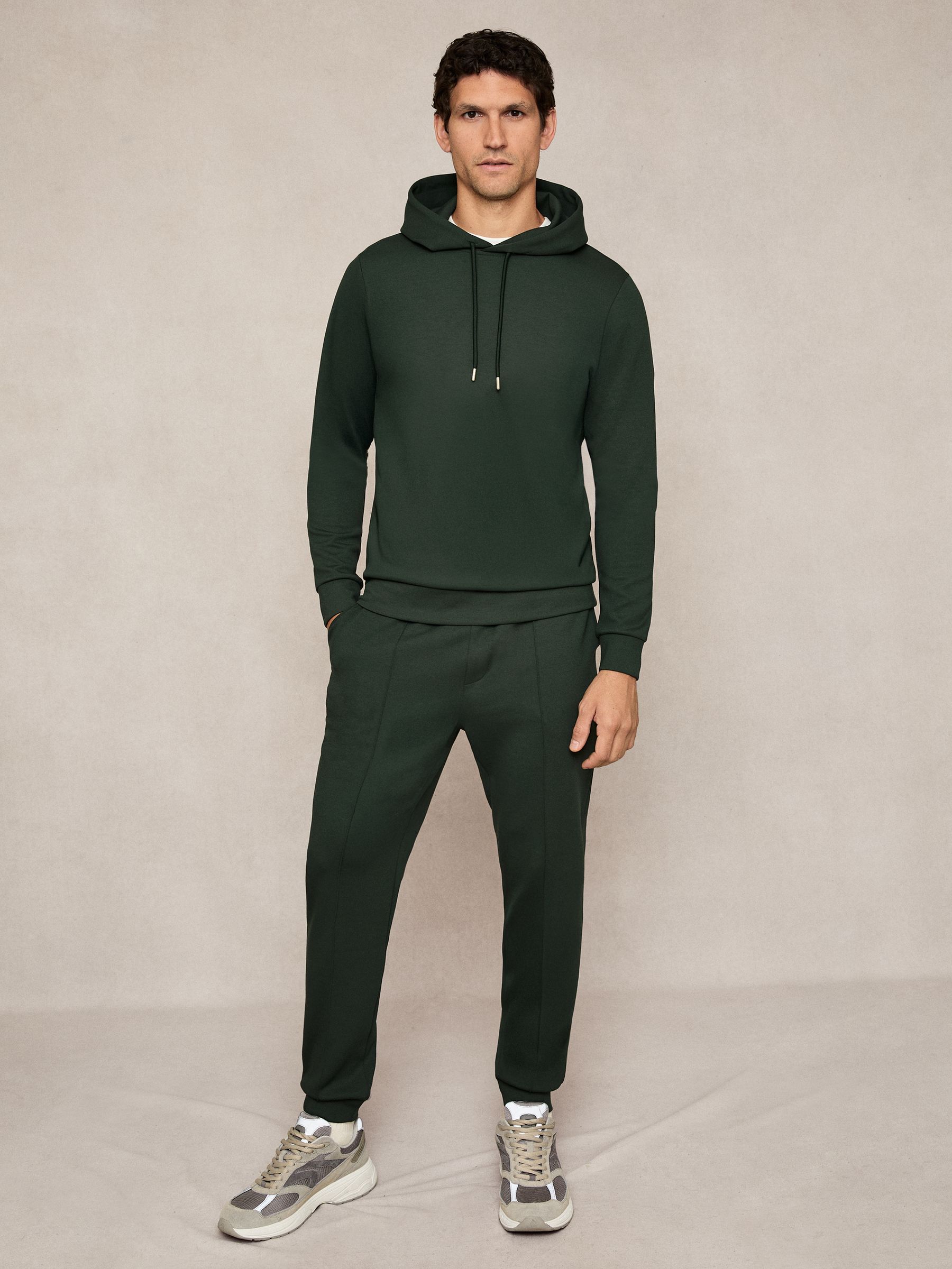 Premium Interlock-Jersey Hoodie in Dark Sage Green - image 5