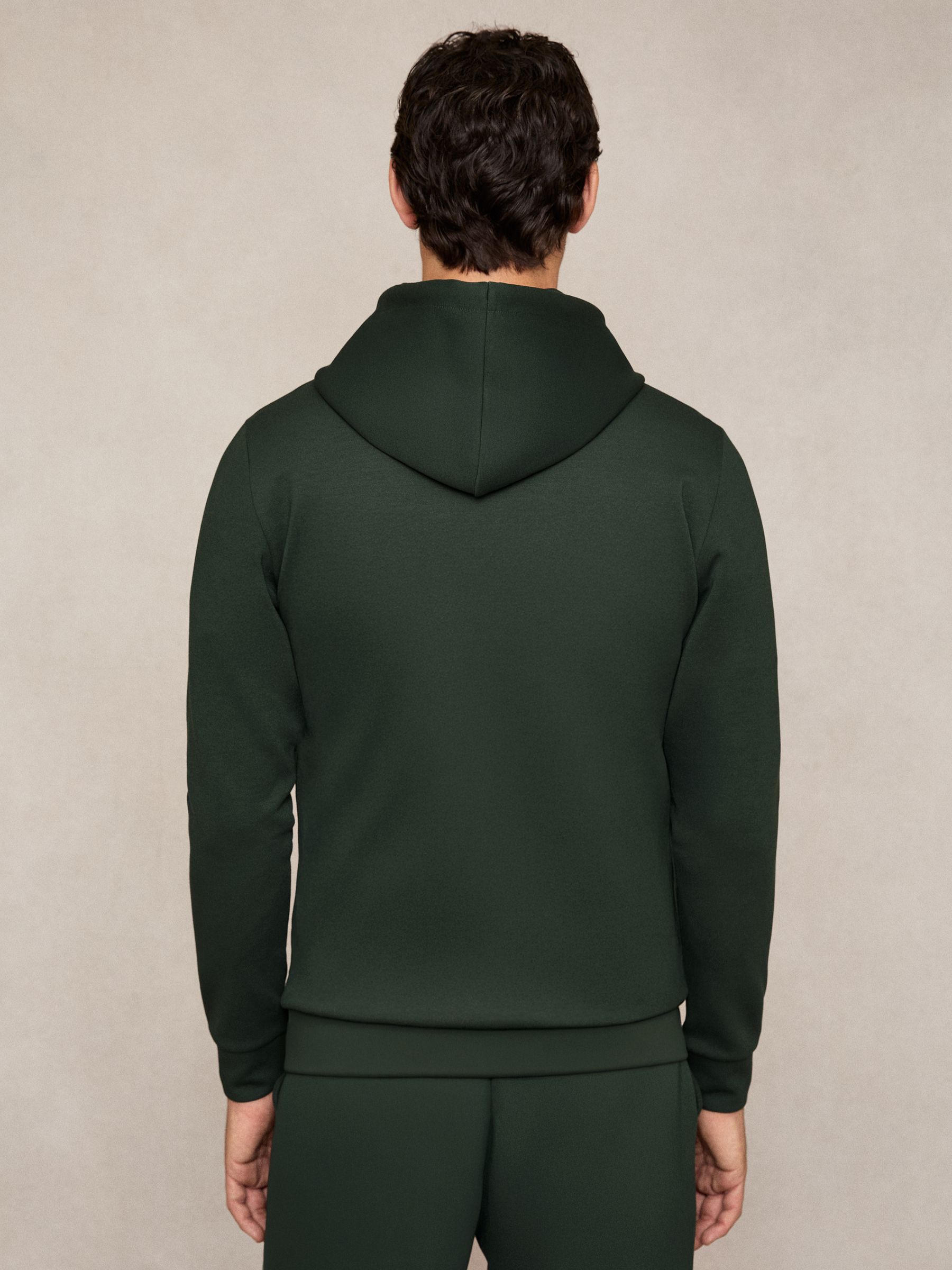 Premium Interlock-Jersey Hoodie in Dark Sage Green - image 4