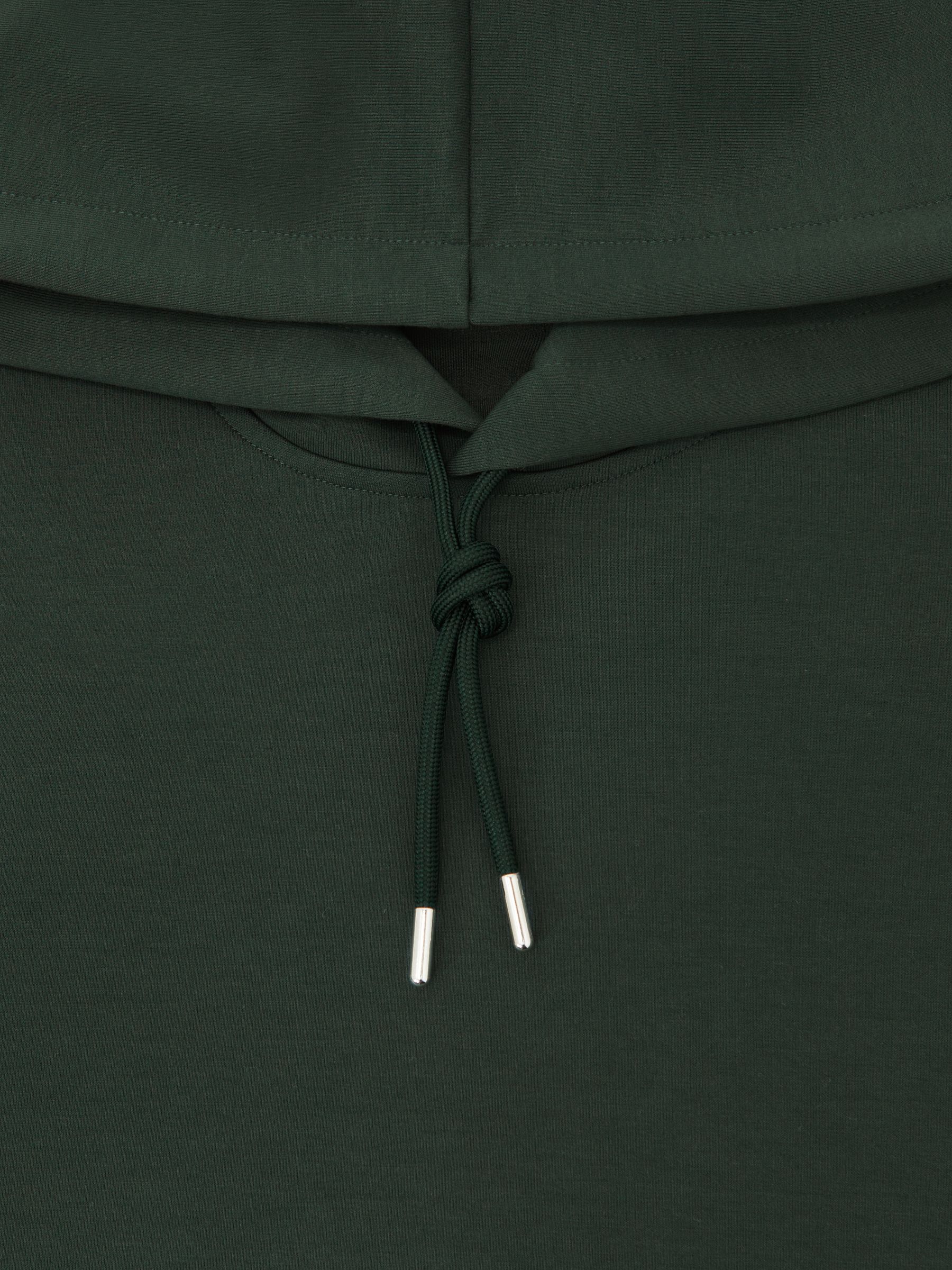 Interlock-Jersey Drawstring Hoodie in Dark Sage Green - Image 6 of 6