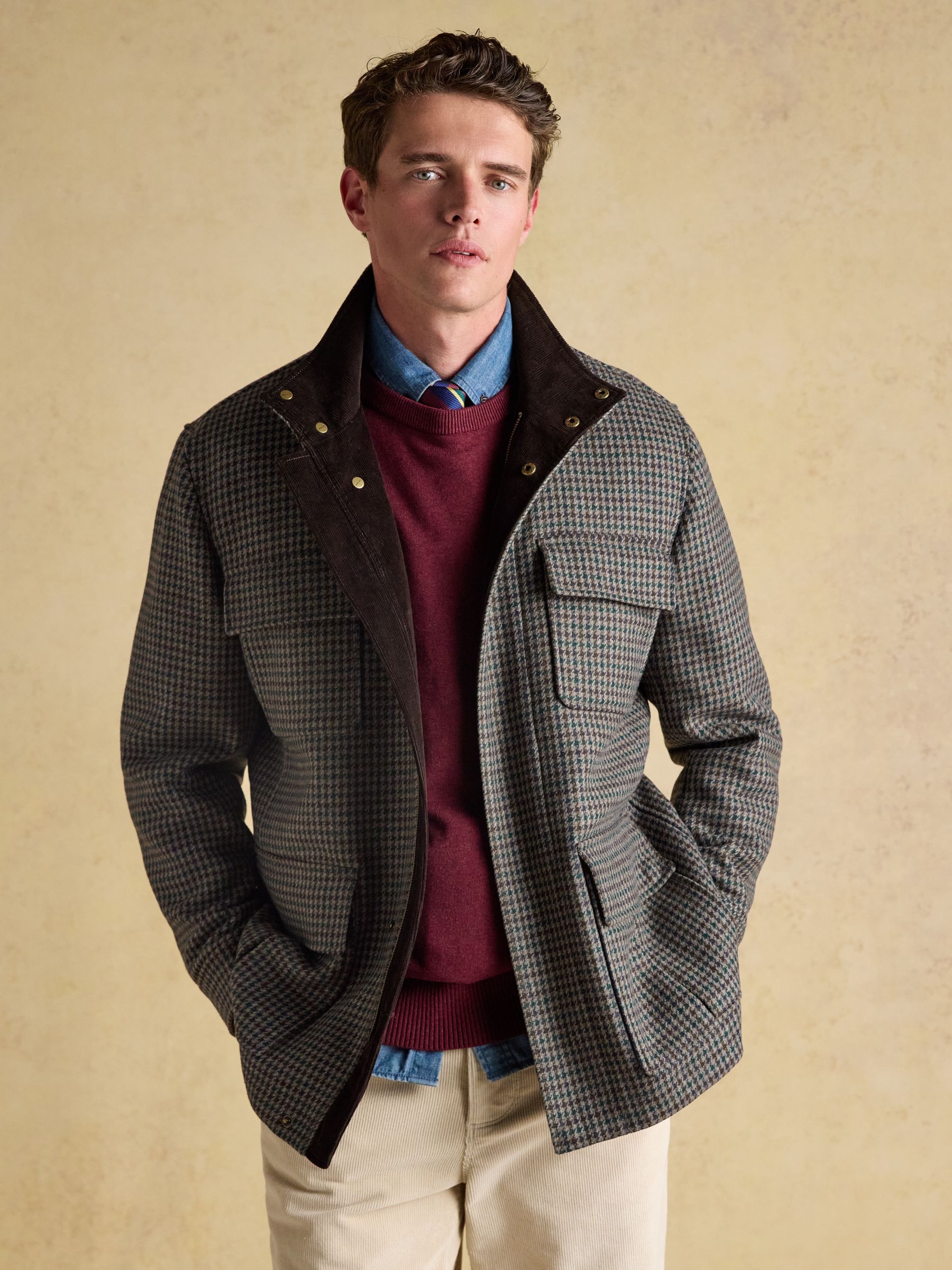 Brown Puppytooth Field Jacket - Image 6 of 13