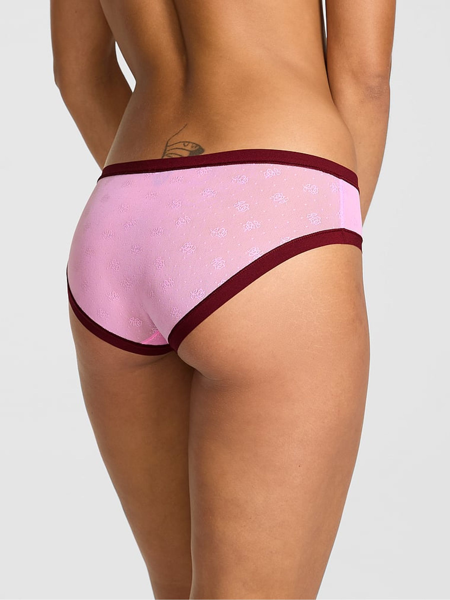 Pink Lollipop Hipster No Show Rib Mesh Knickers - Image 2 of 3