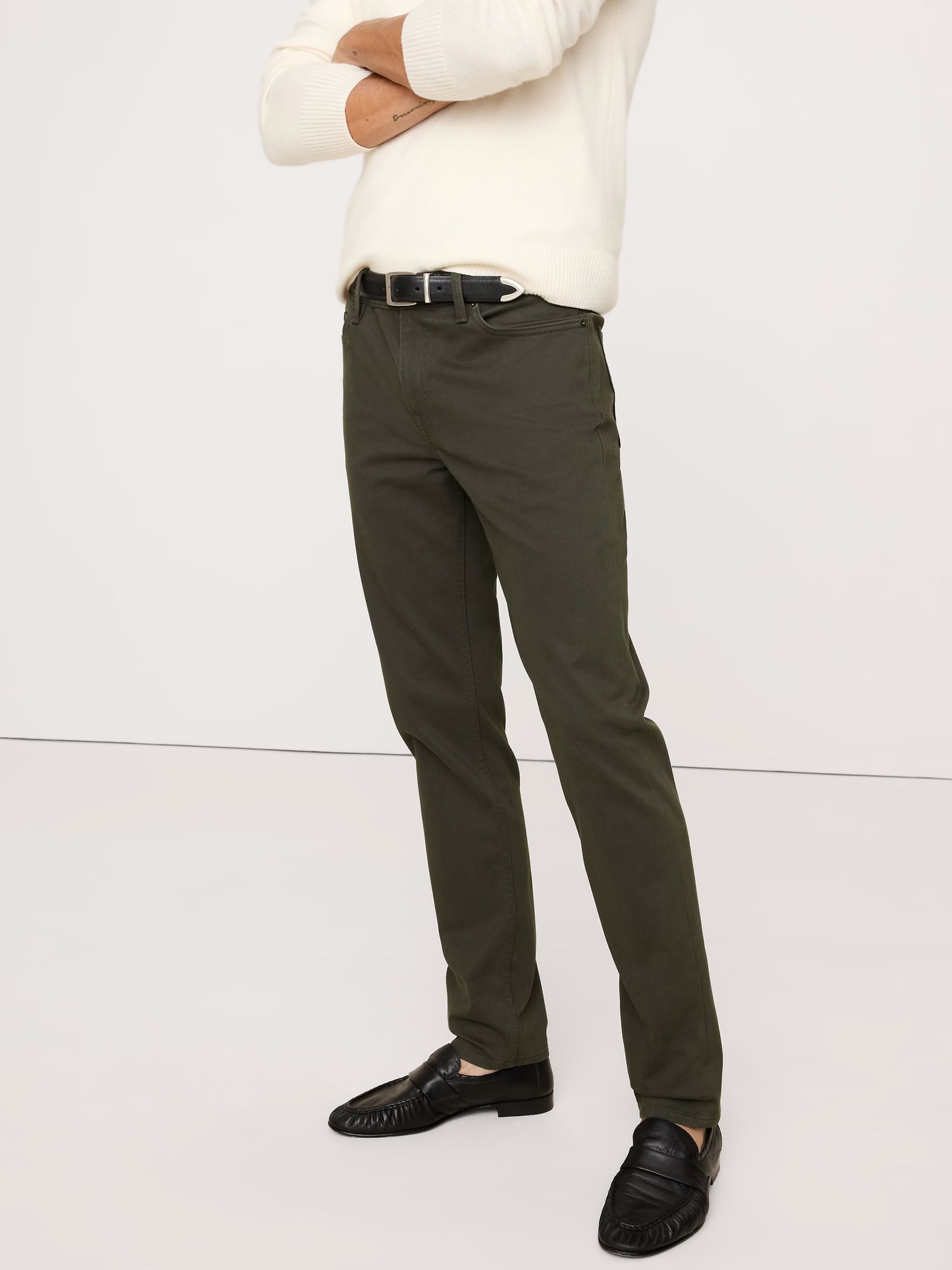 Banana Republic Green Slim Traveler Trousers 2.0 - Image 3 of 4
