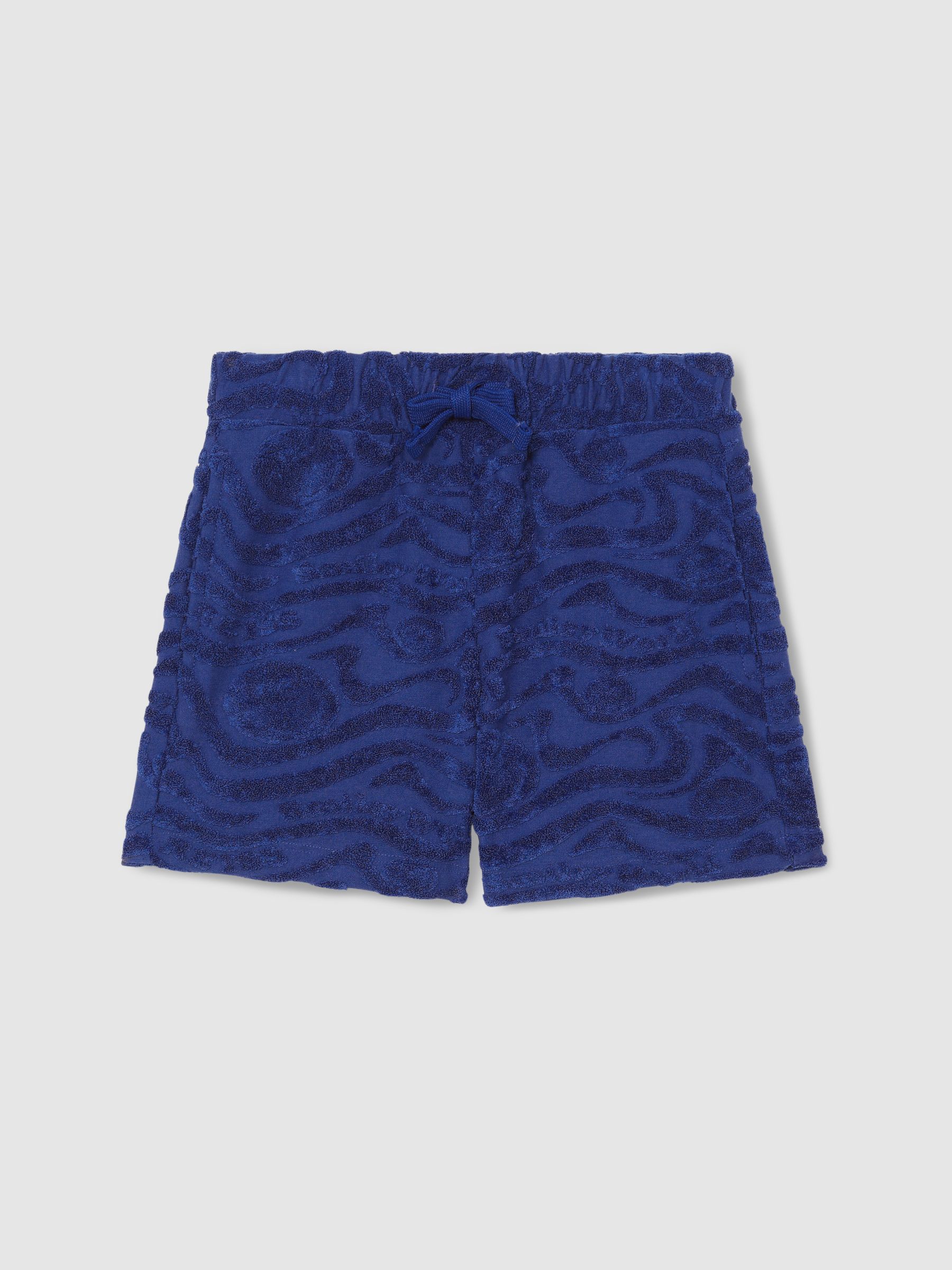 3-9 yrs SmileyWorld | Reiss Wave Texture Shorts in Bright Blue - Image 2 of 4