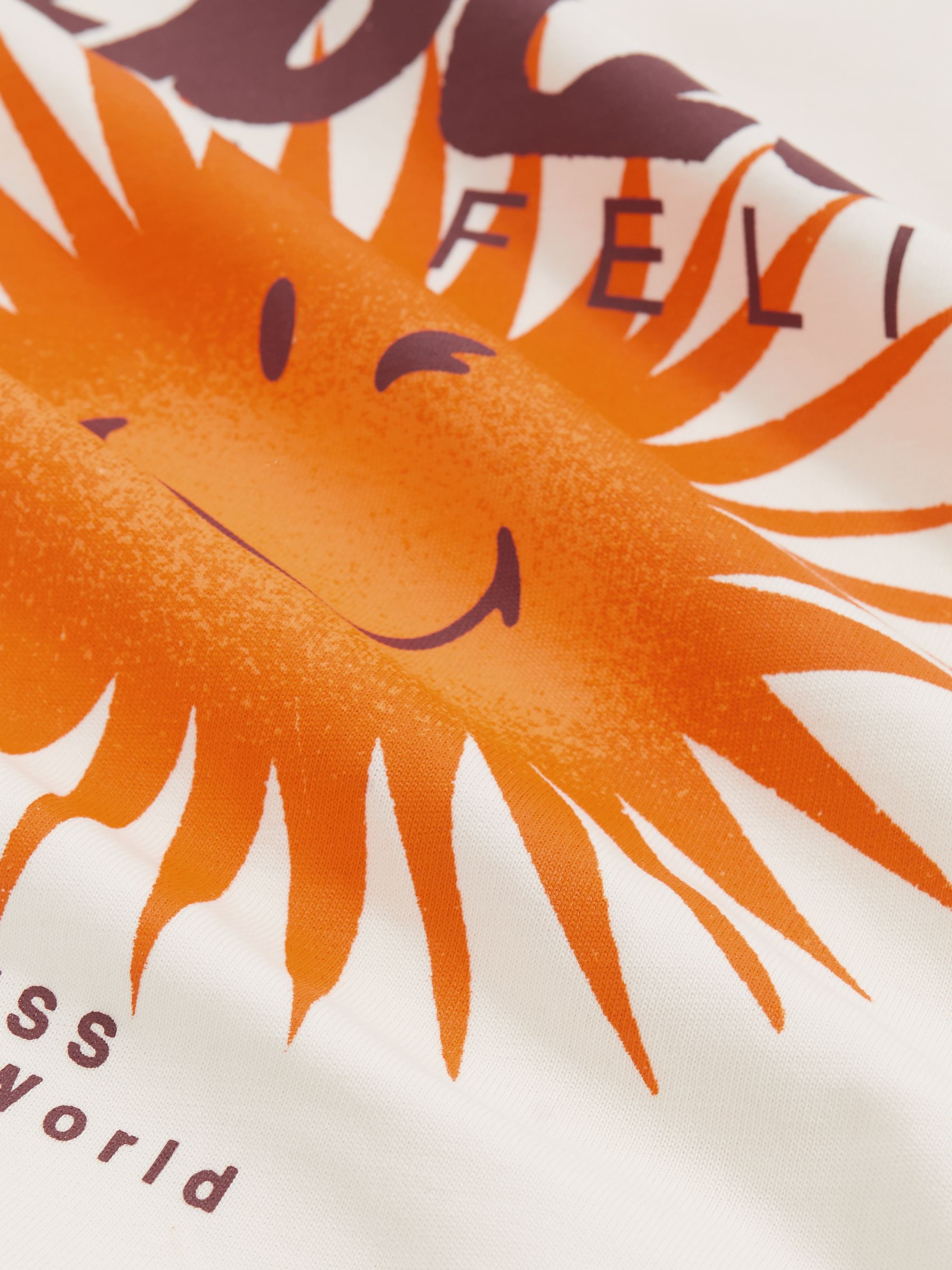 3-9 yrs SmileyWorld | Reiss Sun Motif T-Shirt in Off White - Image 4 of 4