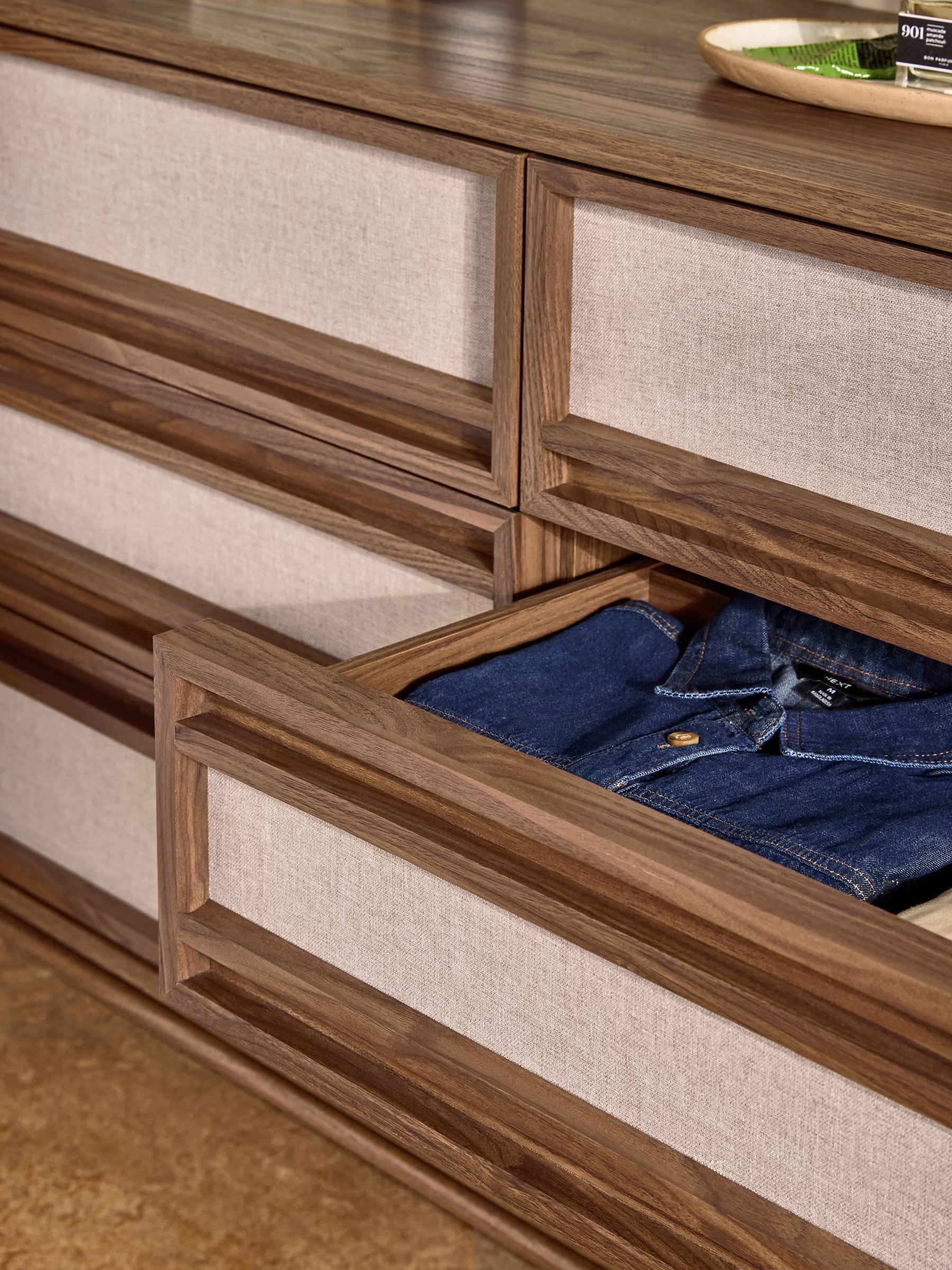 Almelo 6 Drawer Wide Chest in Dark Wood Effect - Image 2 of 5