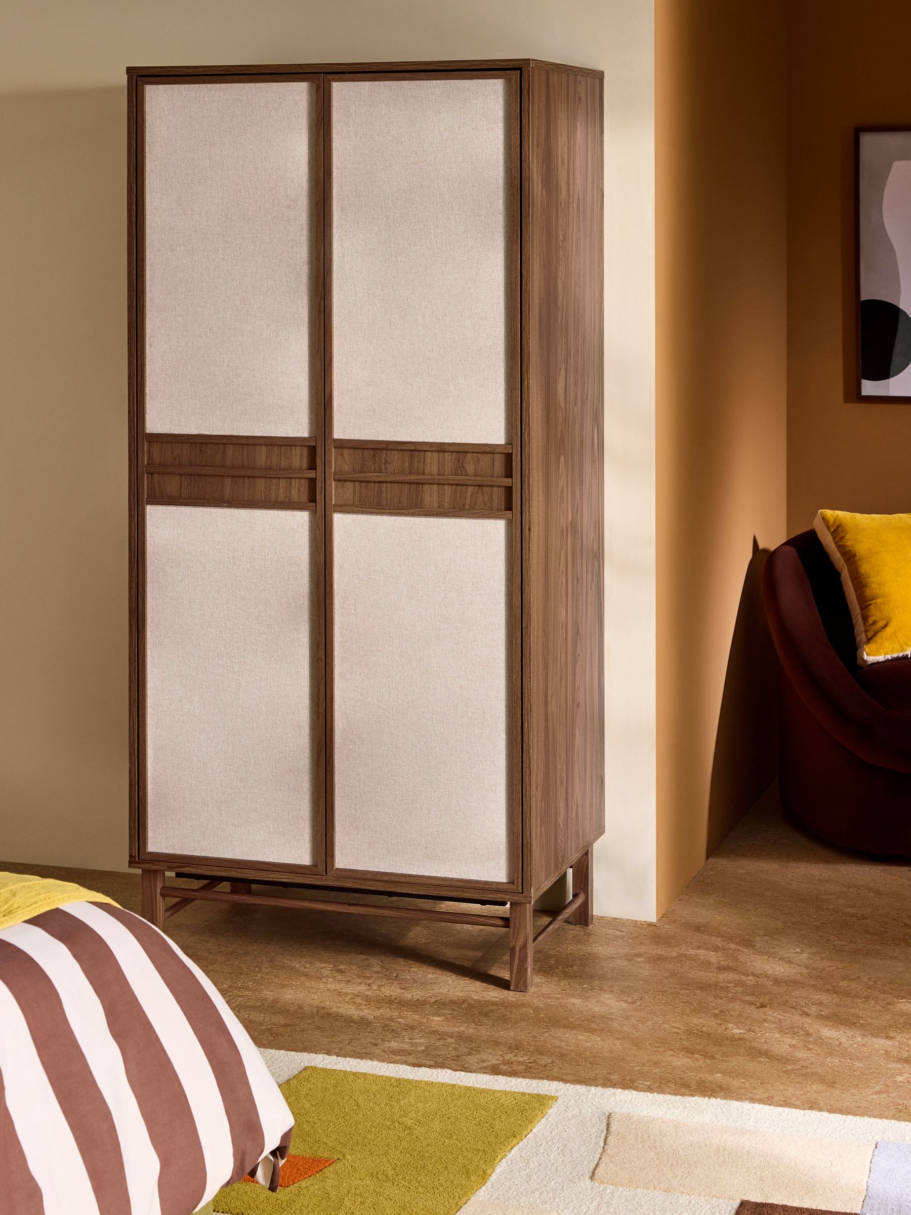 Almelo Double Wardrobe in Dark Wood Effect - Image 1 of 6 Almelo Double Wardrobe in Dark Wood Effect - Image 1 of 6